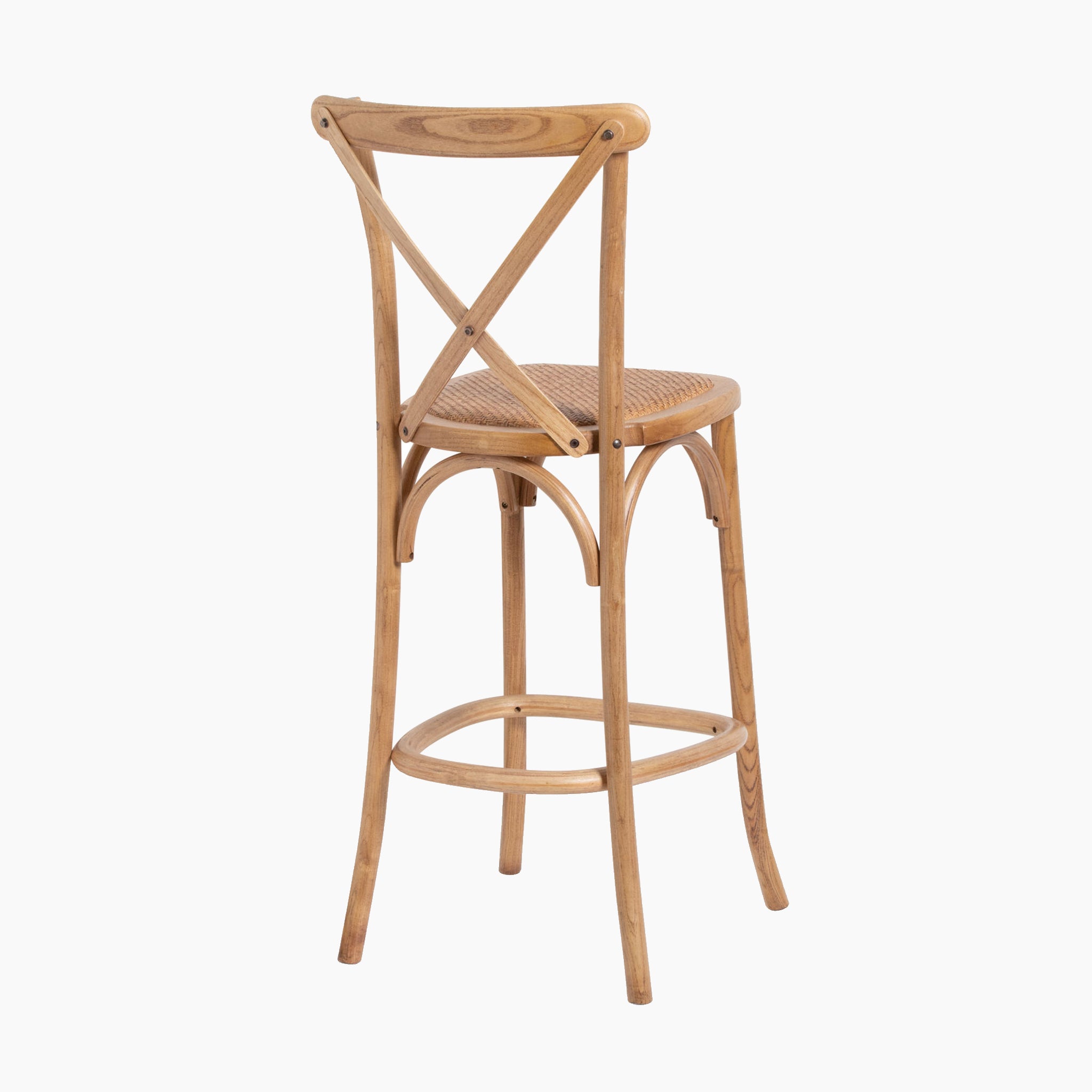Light Oak Cross Back Bar Stool