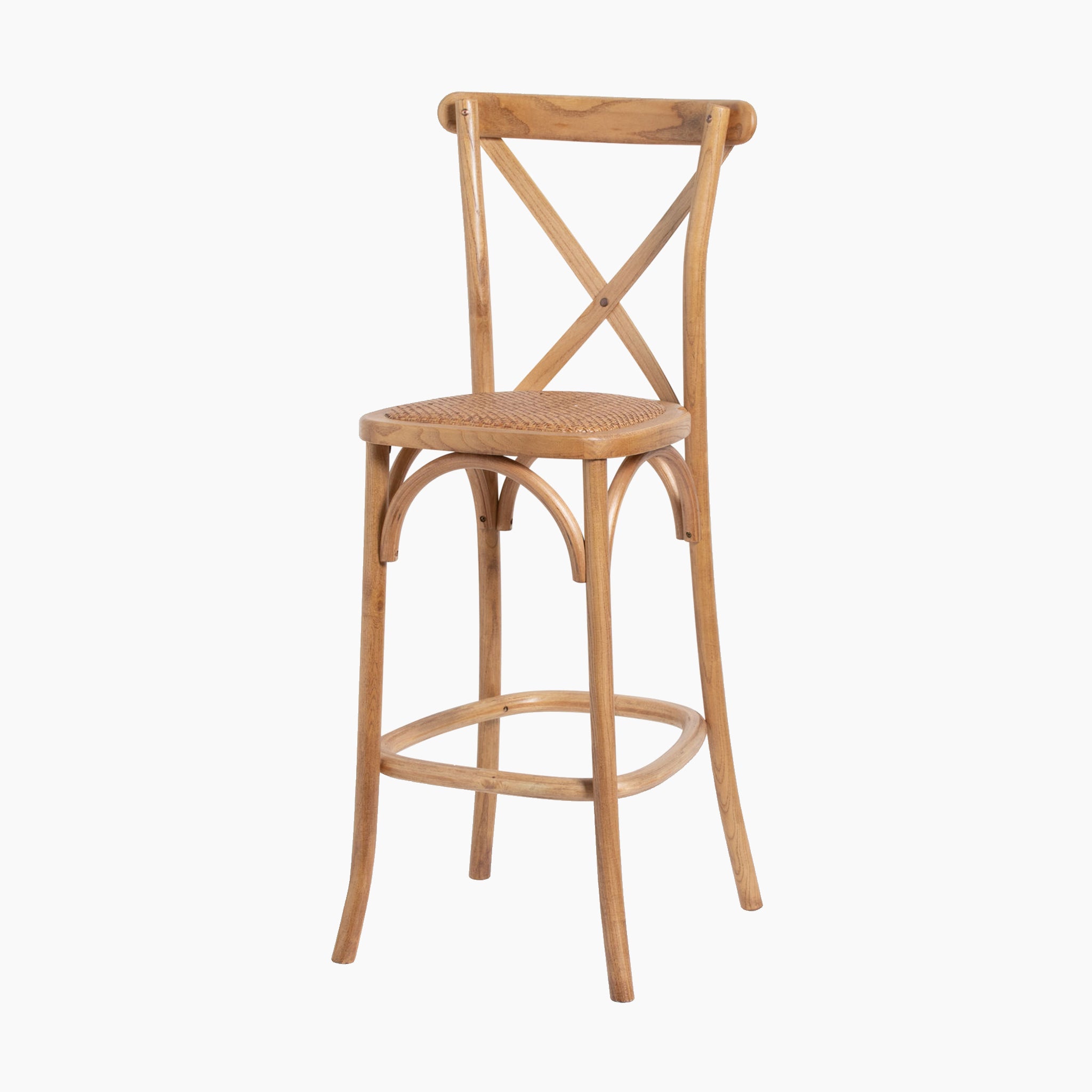 Light Oak Cross Back Bar Stool