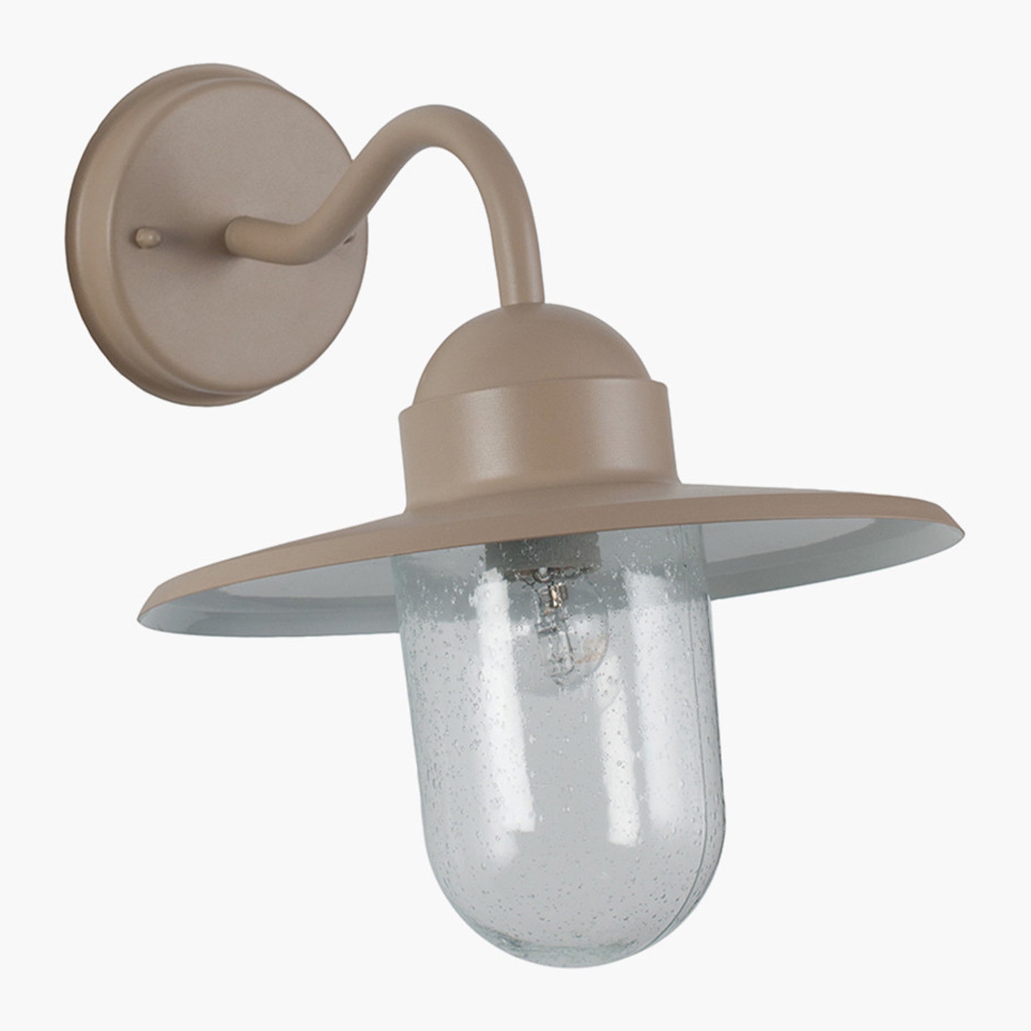Lilum Metal and Glass Fisherman Wall Light in Taupe