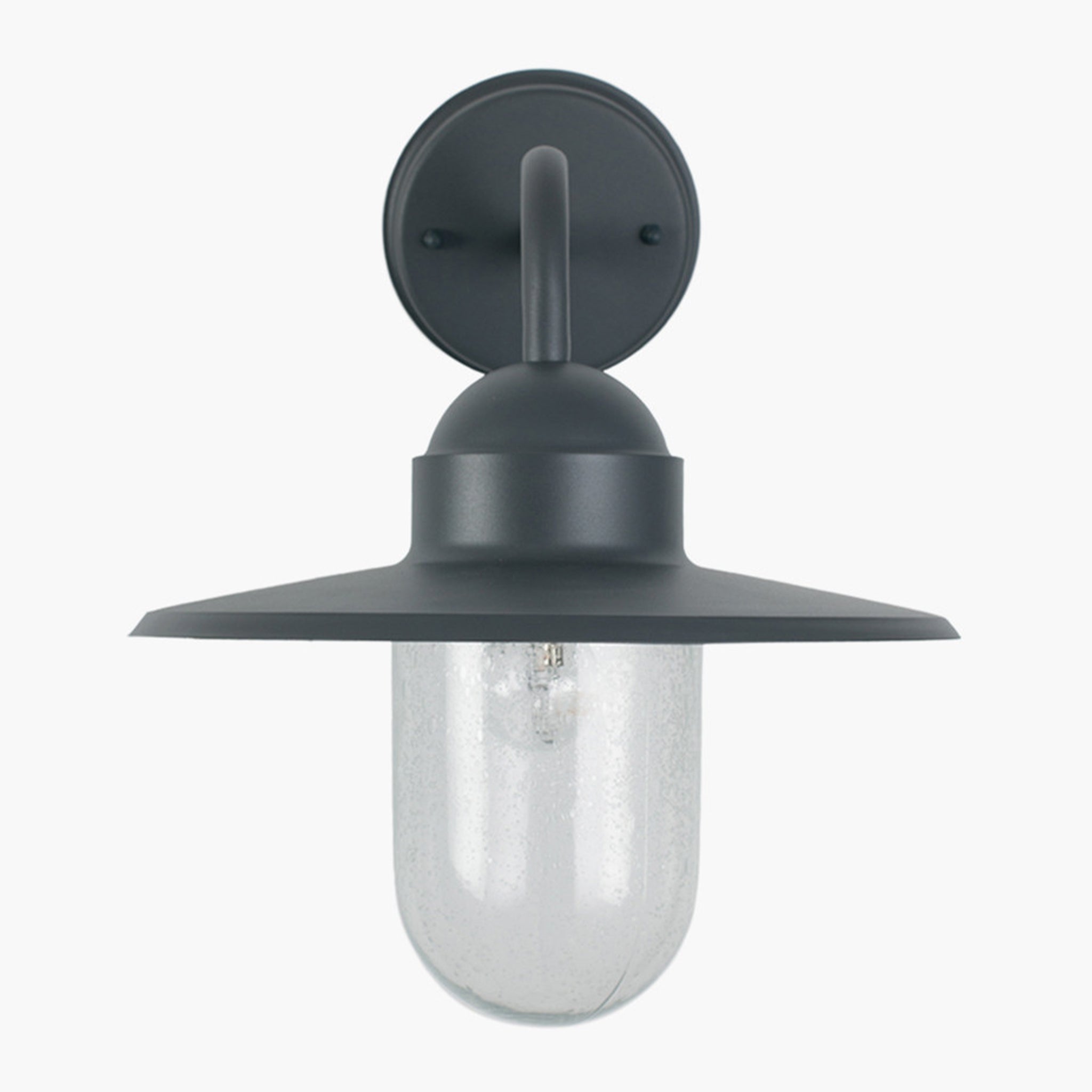 Lilum Metal and Glass Fisherman Wall Light in Dark Grey
