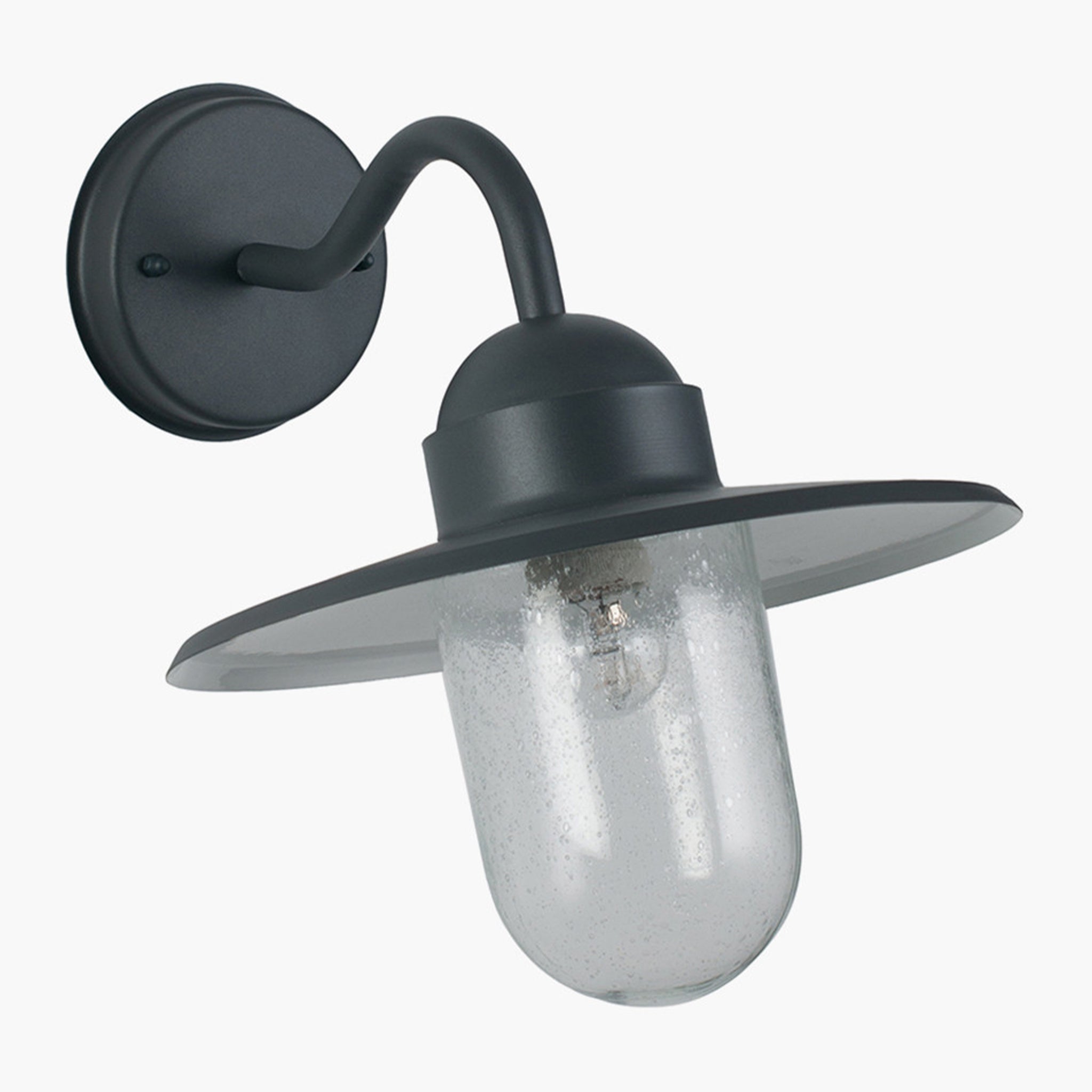 Lilum Metal and Glass Fisherman Wall Light in Dark Grey