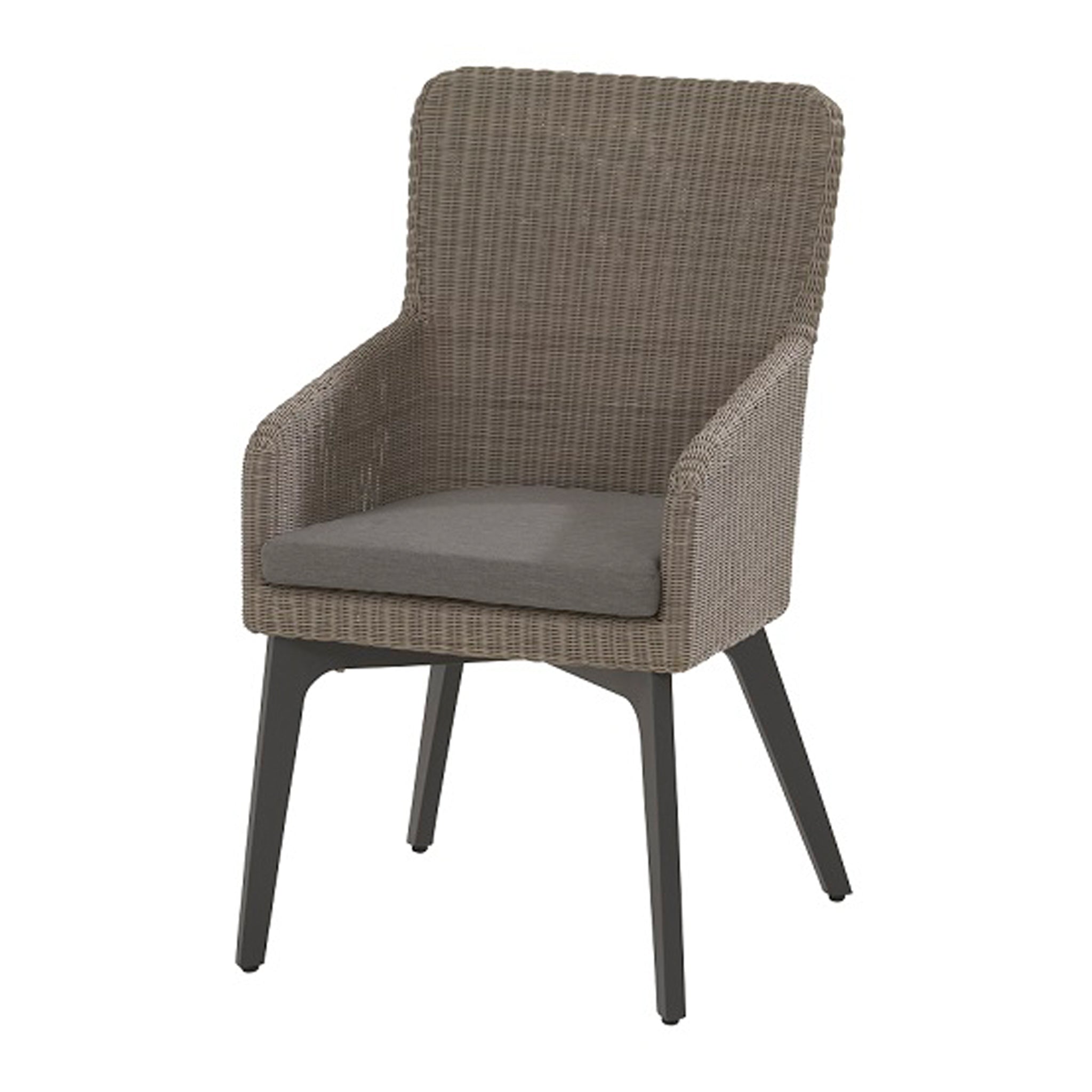 Luxor 6 Seat Rectangular Dining Set with Teak Table in Ash Grey