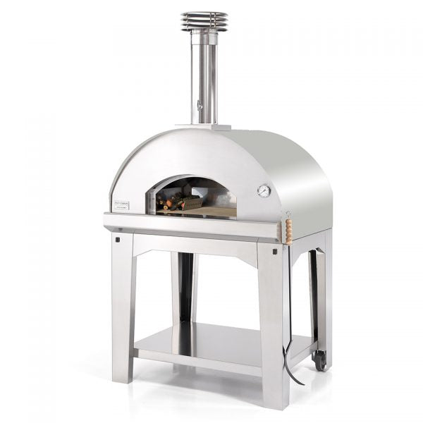 Fontana Mangiafuoco Stainless Wood Pizza Oven Including Trolley