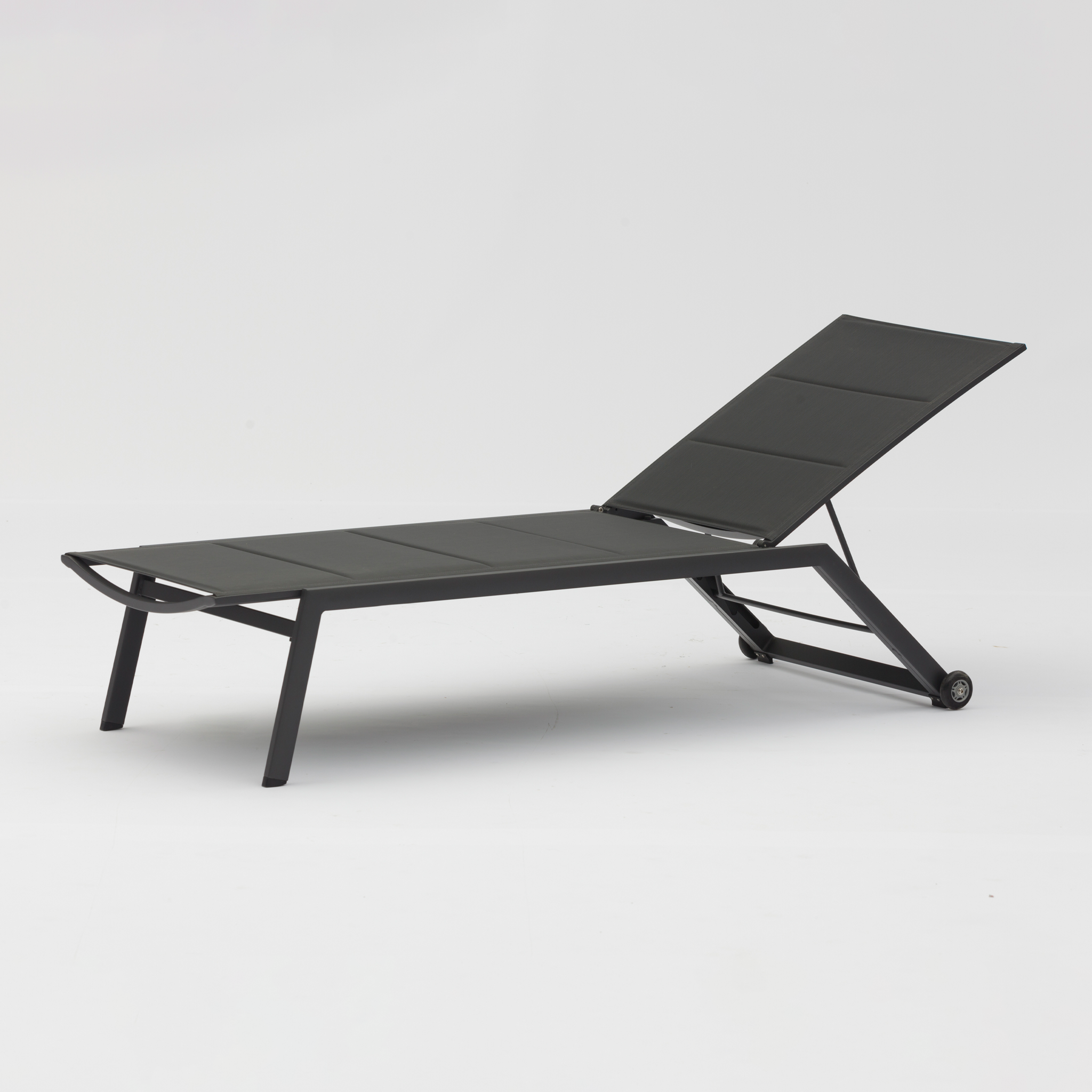 Monaco Padded Sunlounger in Charcoal