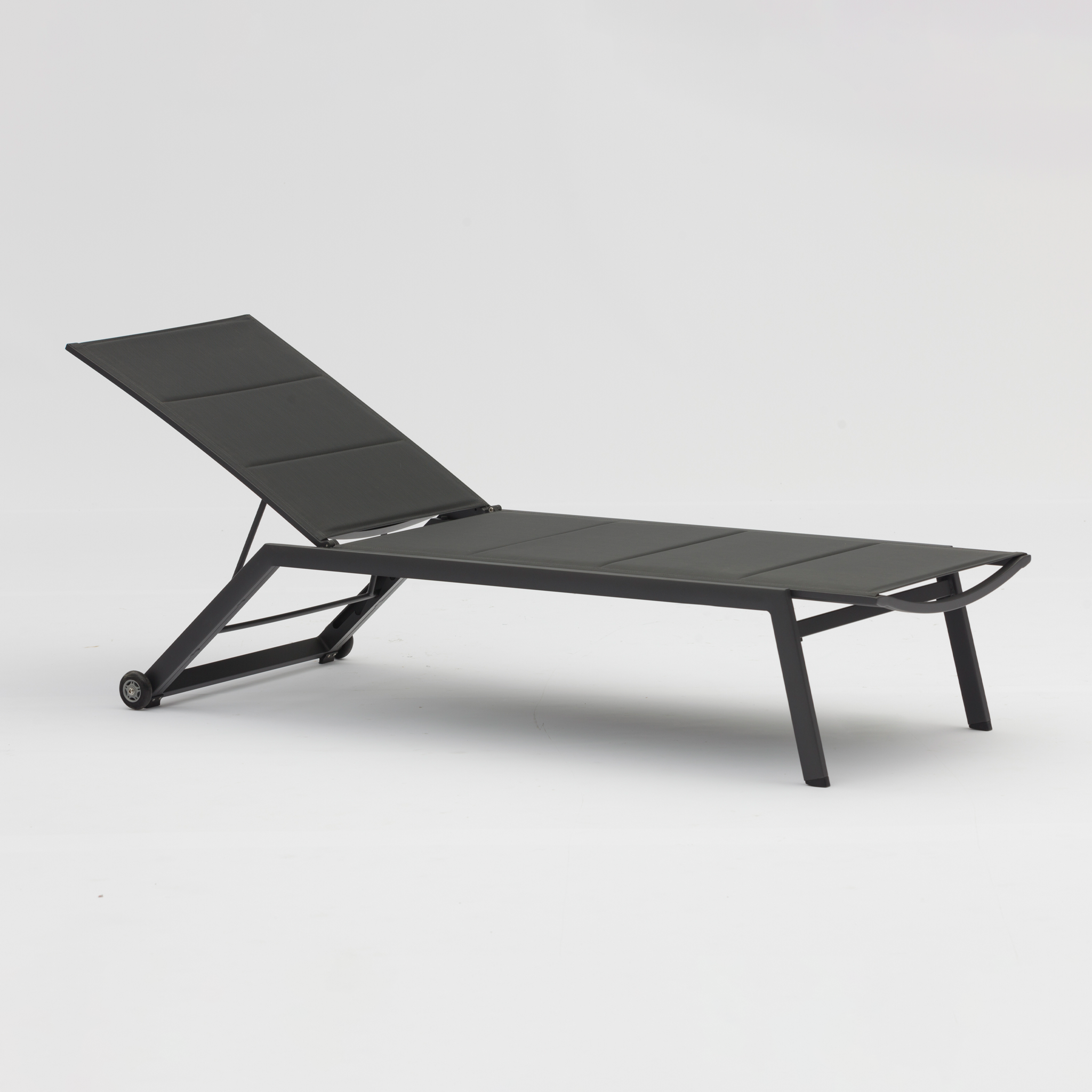 Monaco Padded Sunlounger in Charcoal