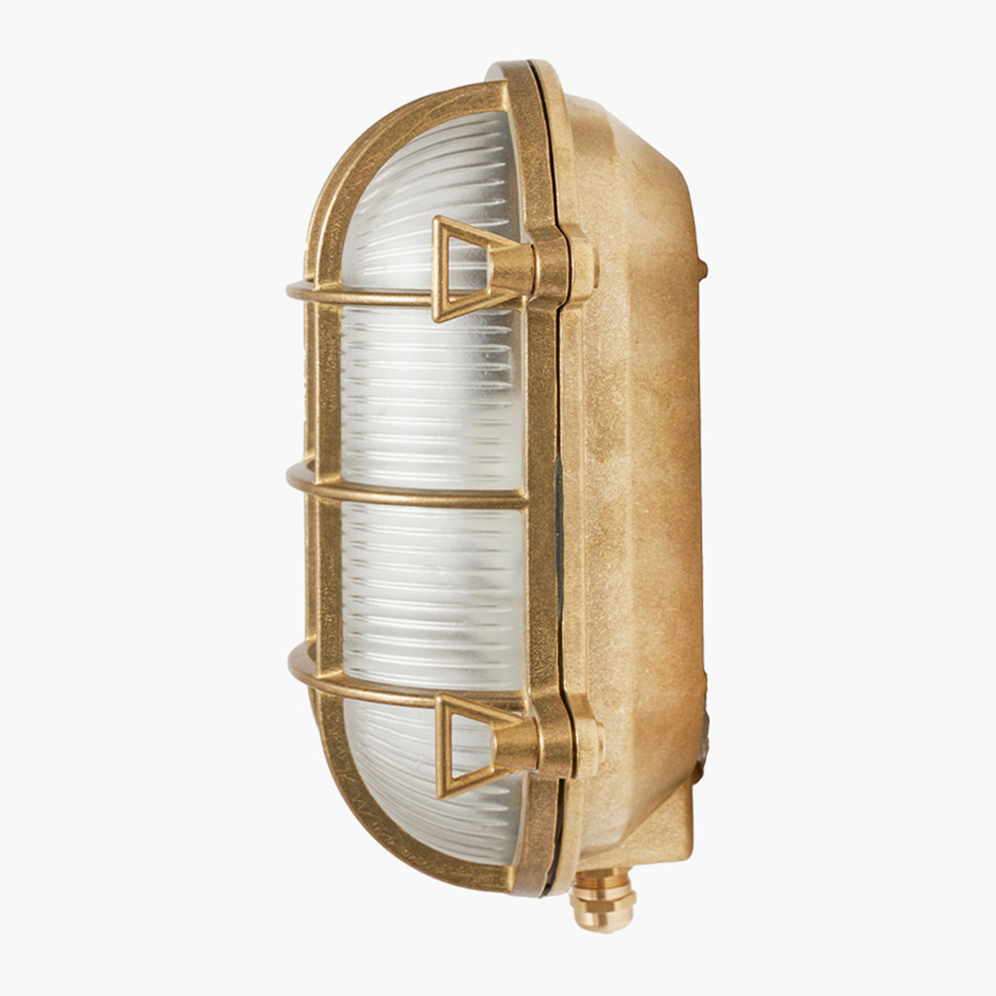Montana Antique Brass Metal Caged Oval Outdoor Wall Light