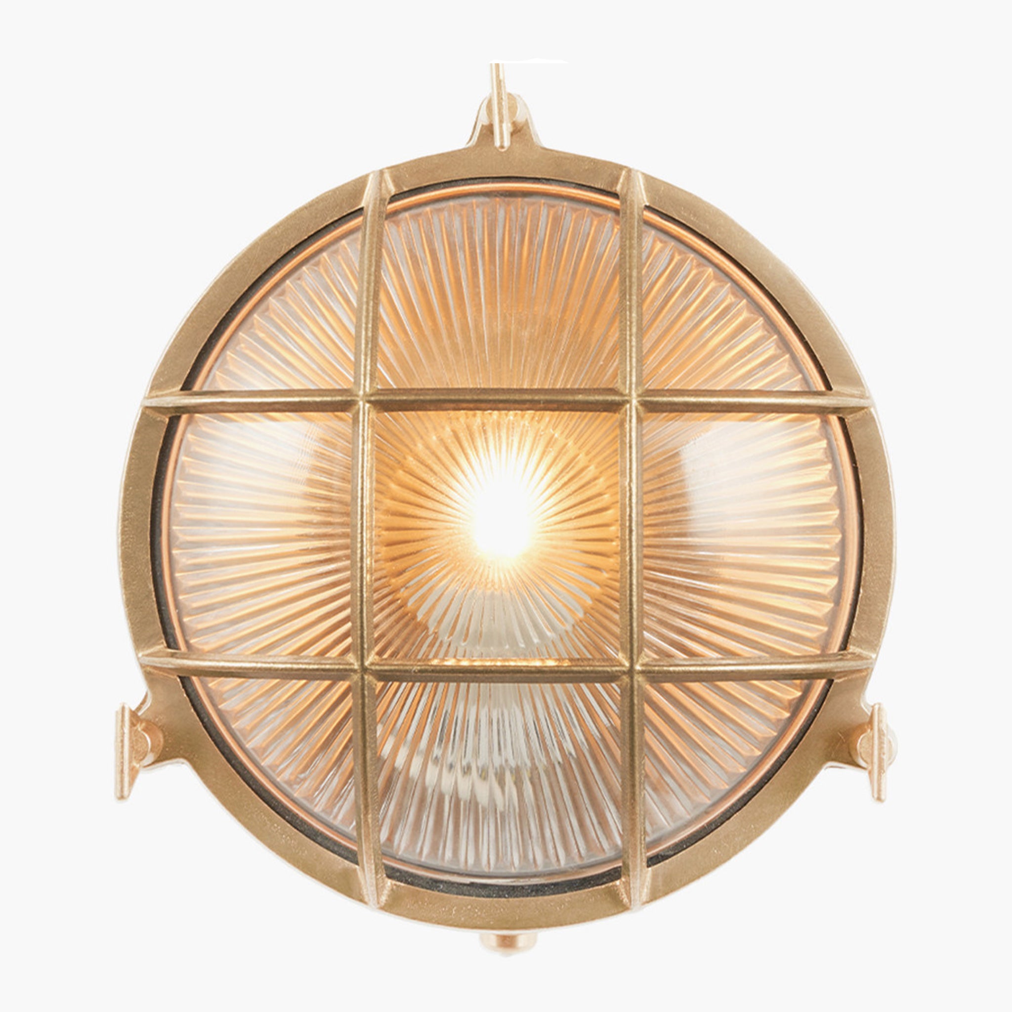 Montana Antique Brass Metal Caged Round Outdoor Wall Light