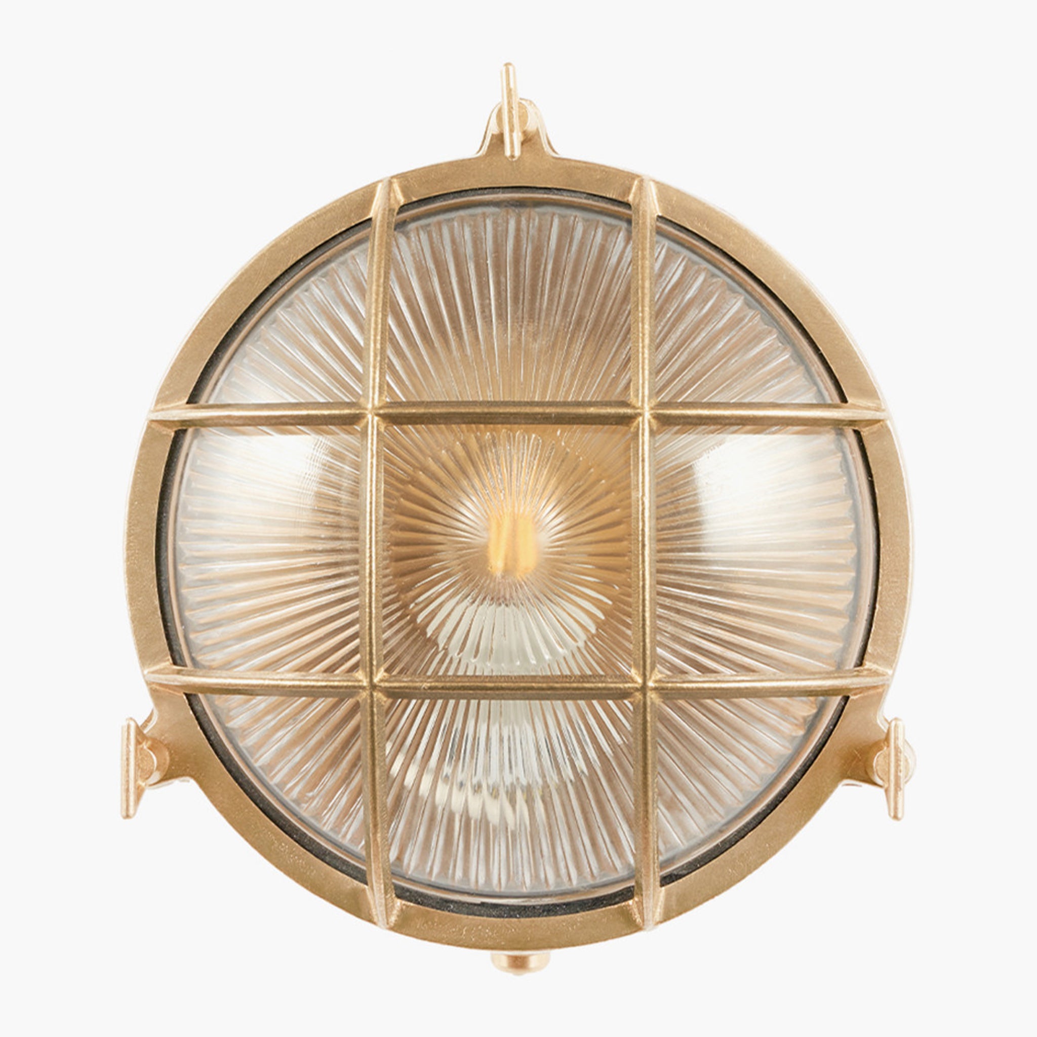 Montana Antique Brass Metal Caged Round Outdoor Wall Light