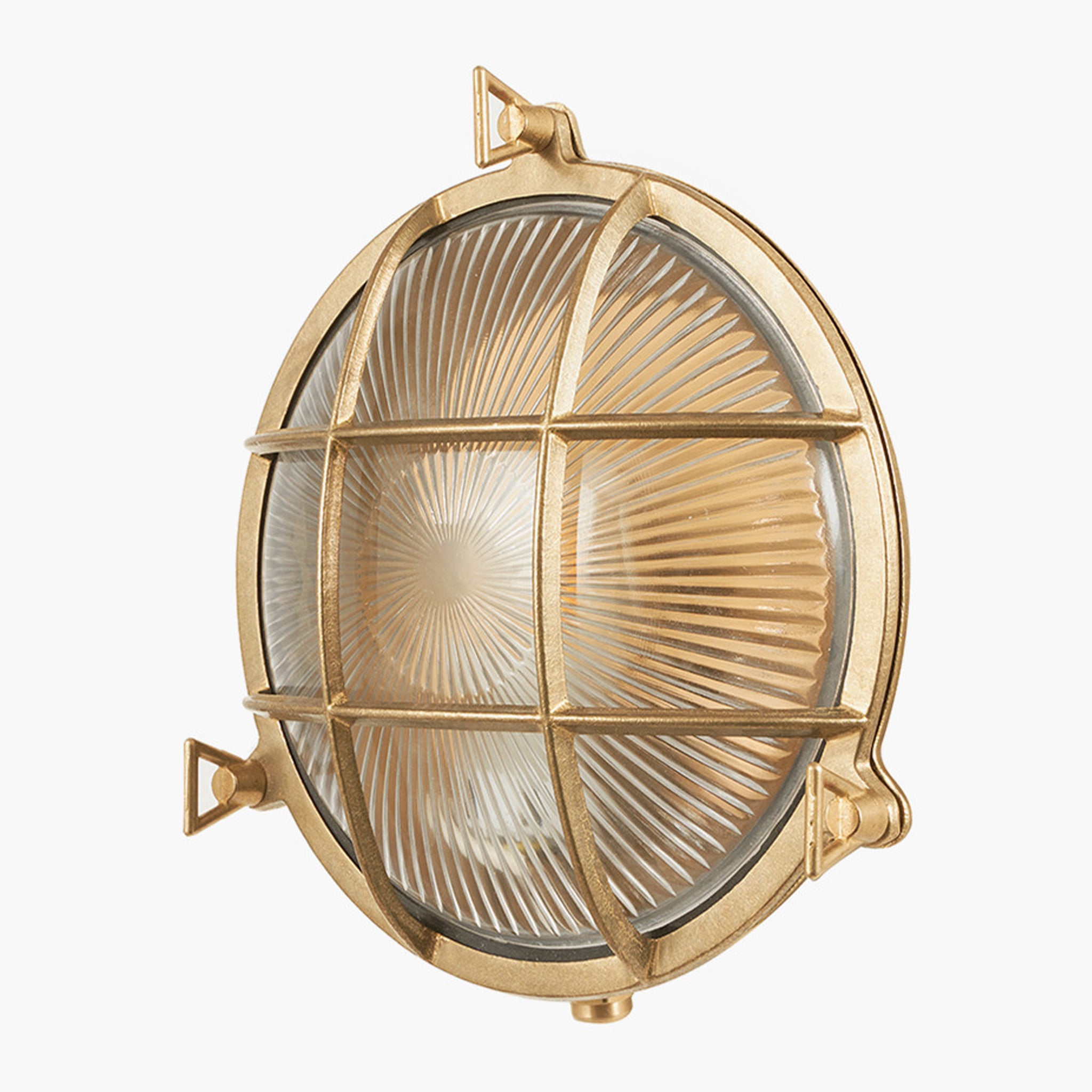 Montana Antique Brass Metal Caged Round Outdoor Wall Light