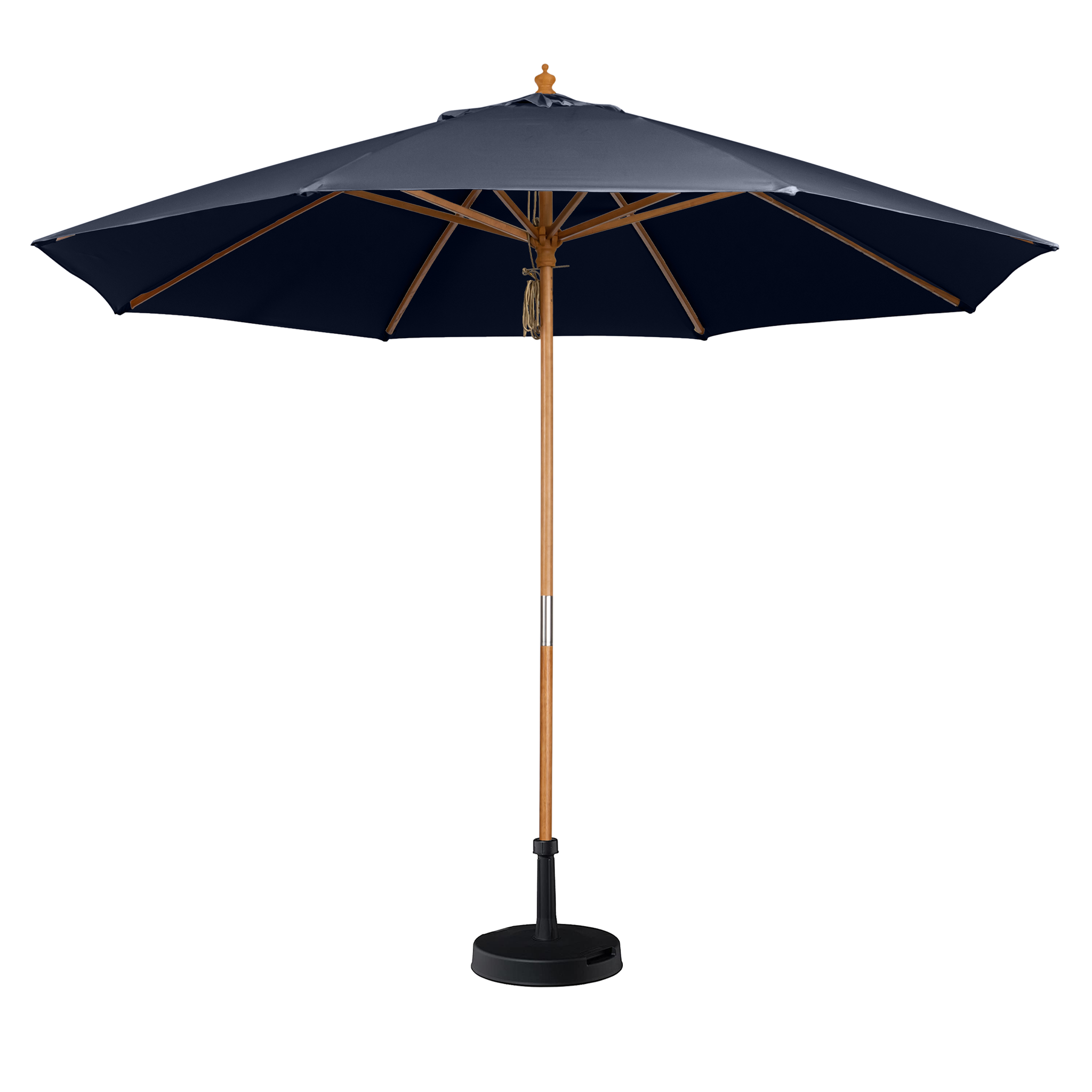 Kratos 2.5m Round Wooden Parasol in Navy