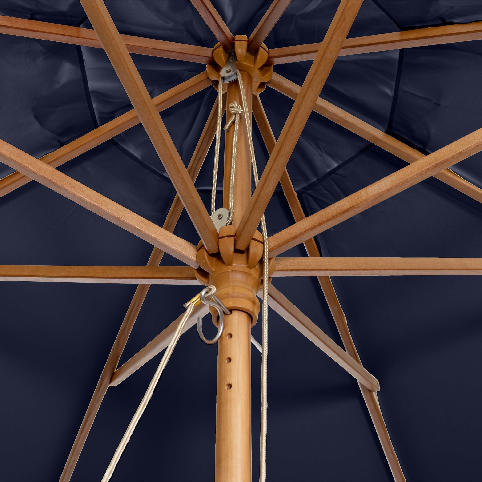 Kratos 2m Round Wooden Parasol in Navy