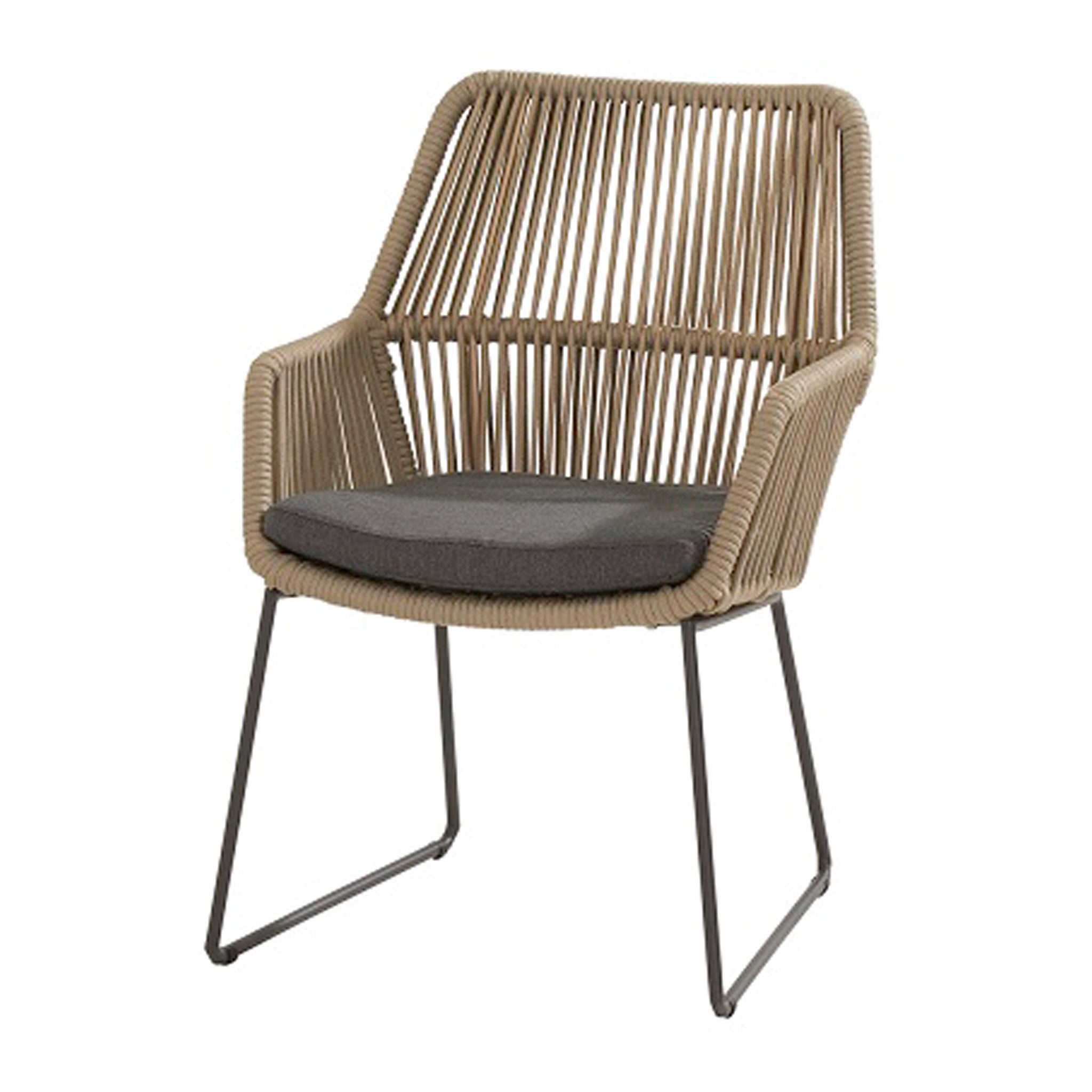 Ramblas 6 Seat Rectangular Dining Set with Teak Table in Taupe