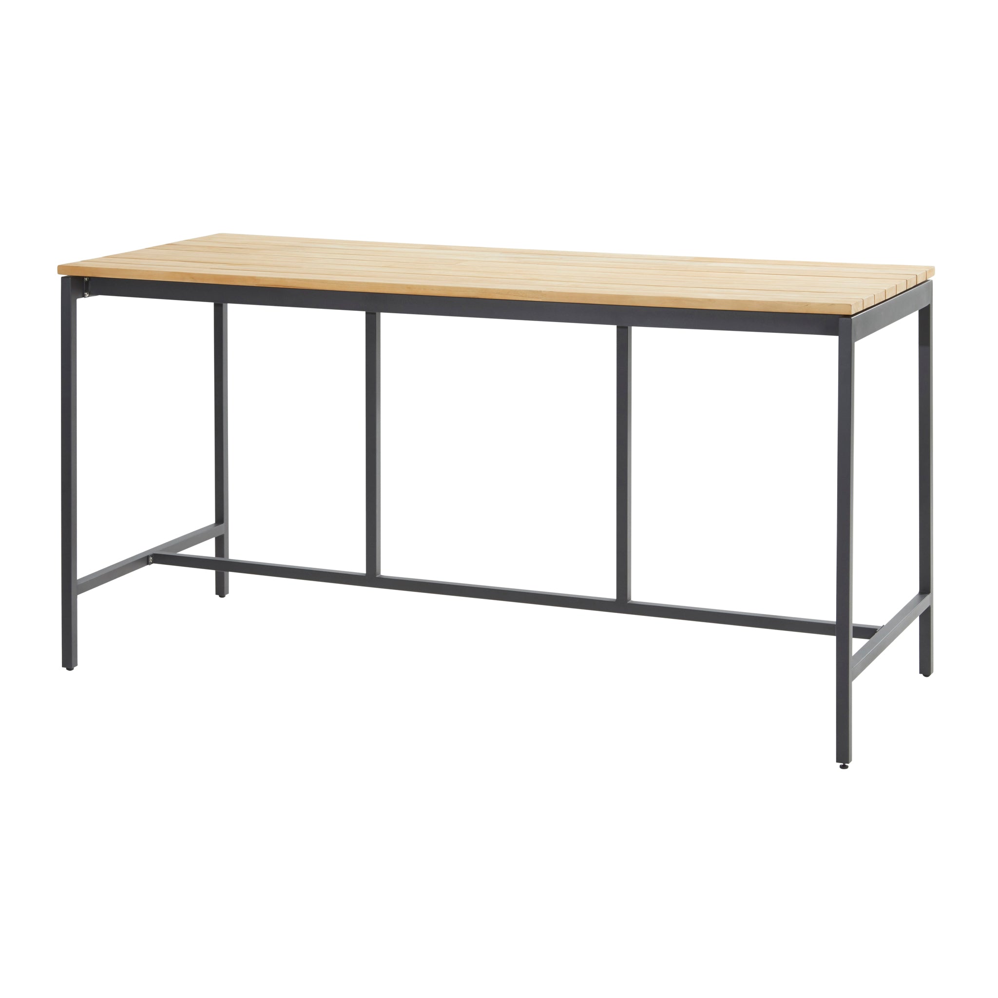 Barista 6 Seat Bar Set with Teak Table in Anthracite