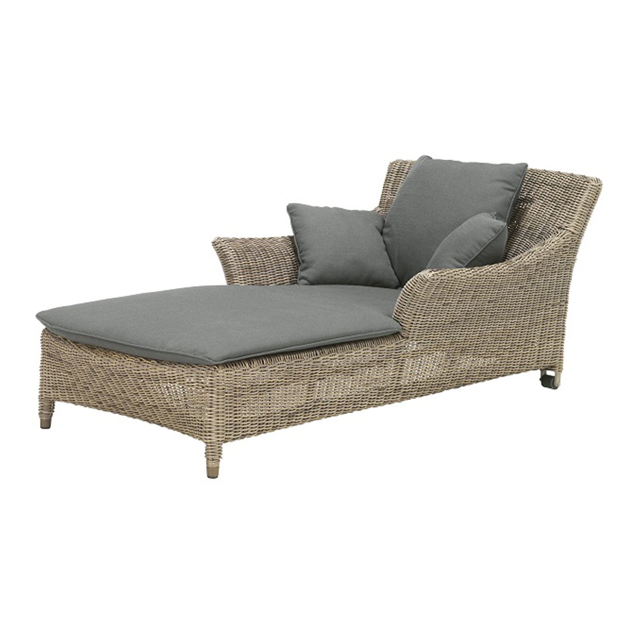 Valentine Single Sun Lounger in Light Brown