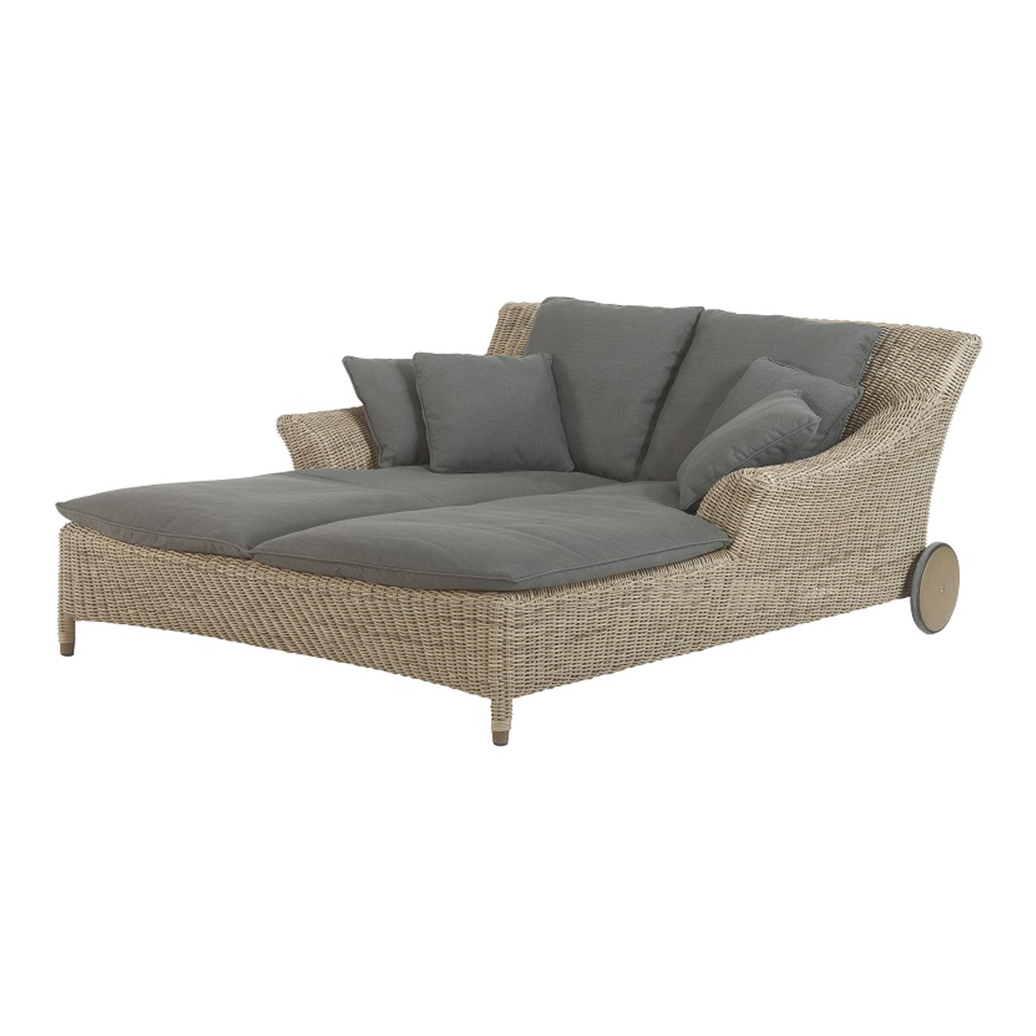 Valentine Double Sun Lounger in Light Brown