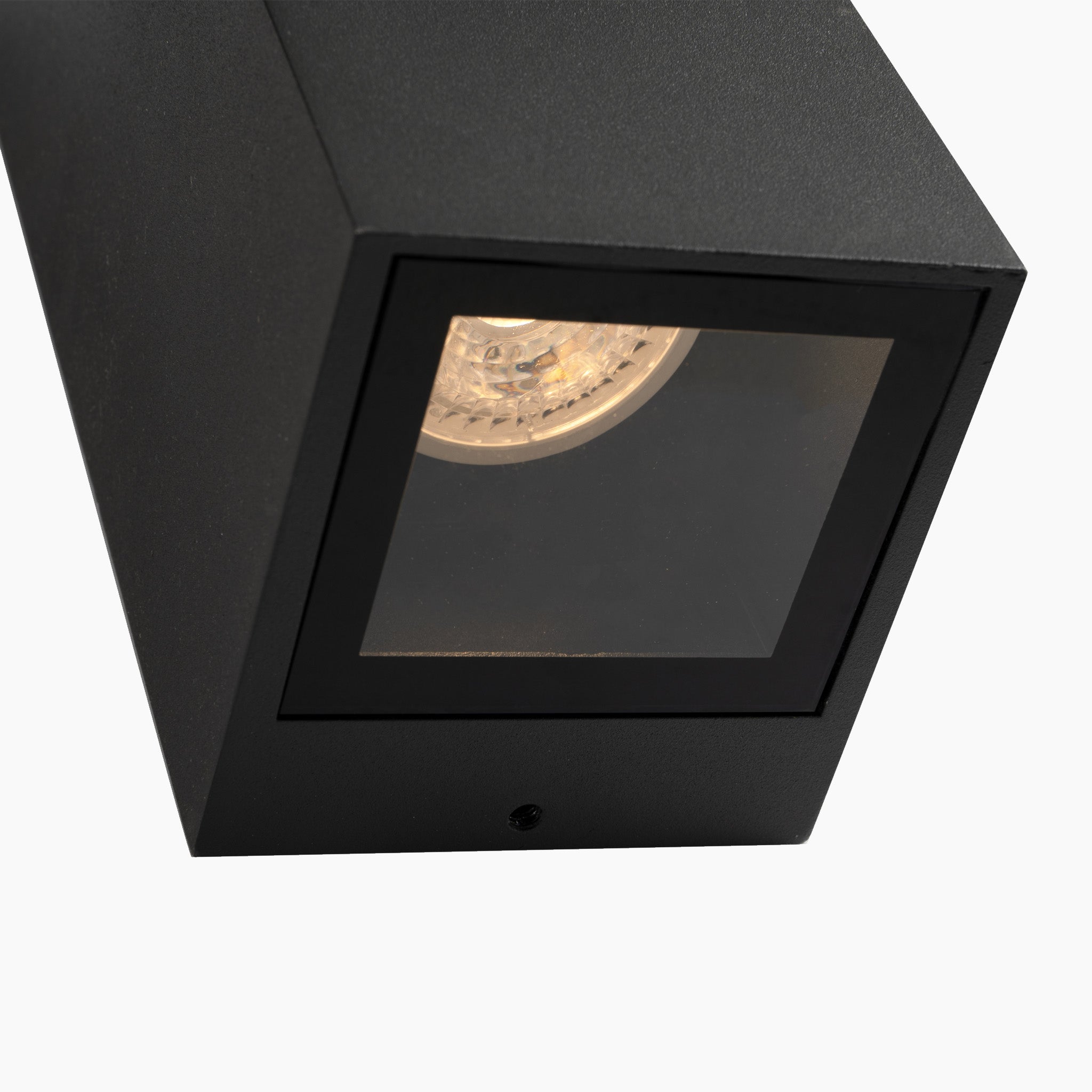 Acer Dark Metal Square Outdoor Dual Wall Light in Grey