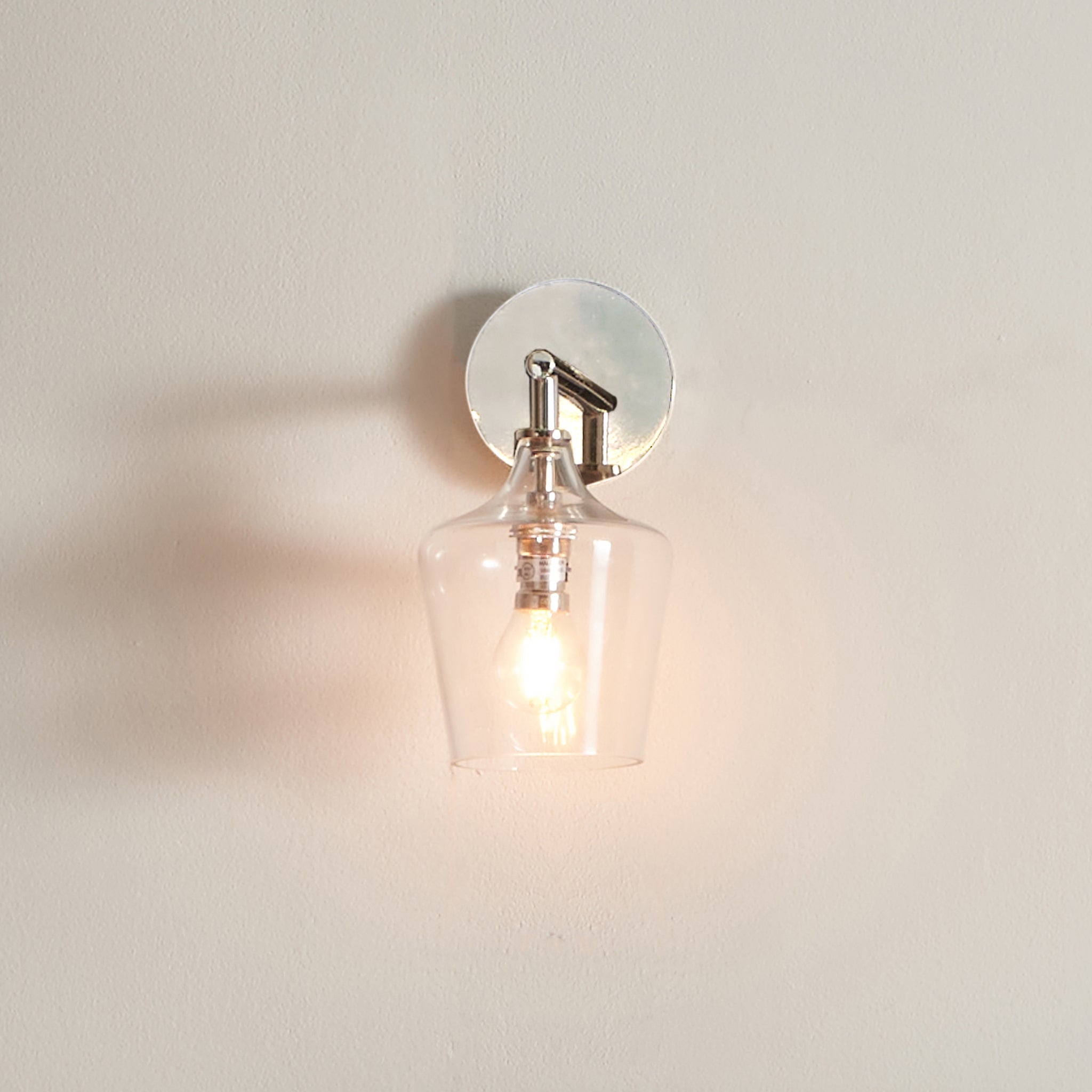 Anise Silver Metal and Glass Wall Light