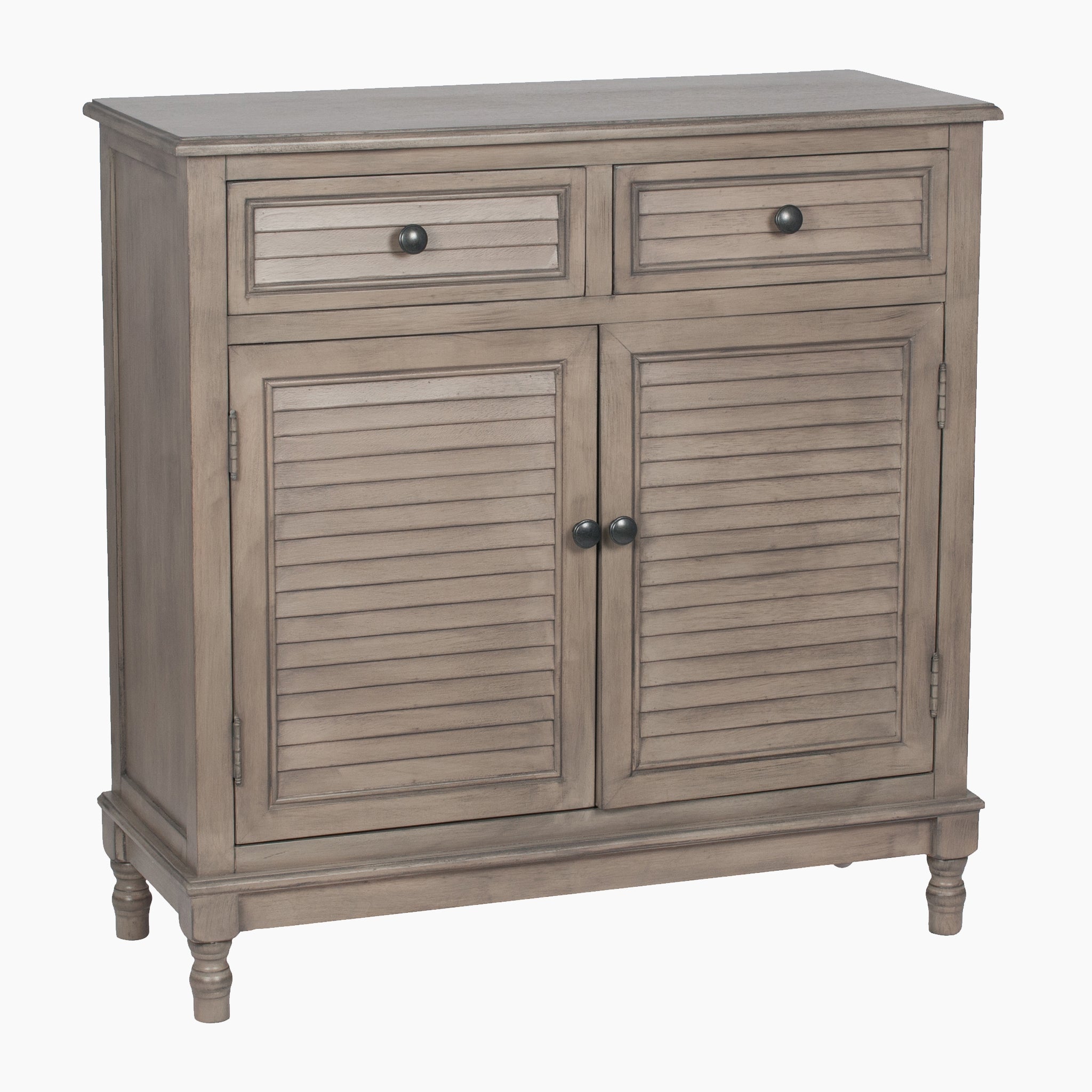 Ashwell Taupe Pine 2 Drawer 2 Door Wood Unit