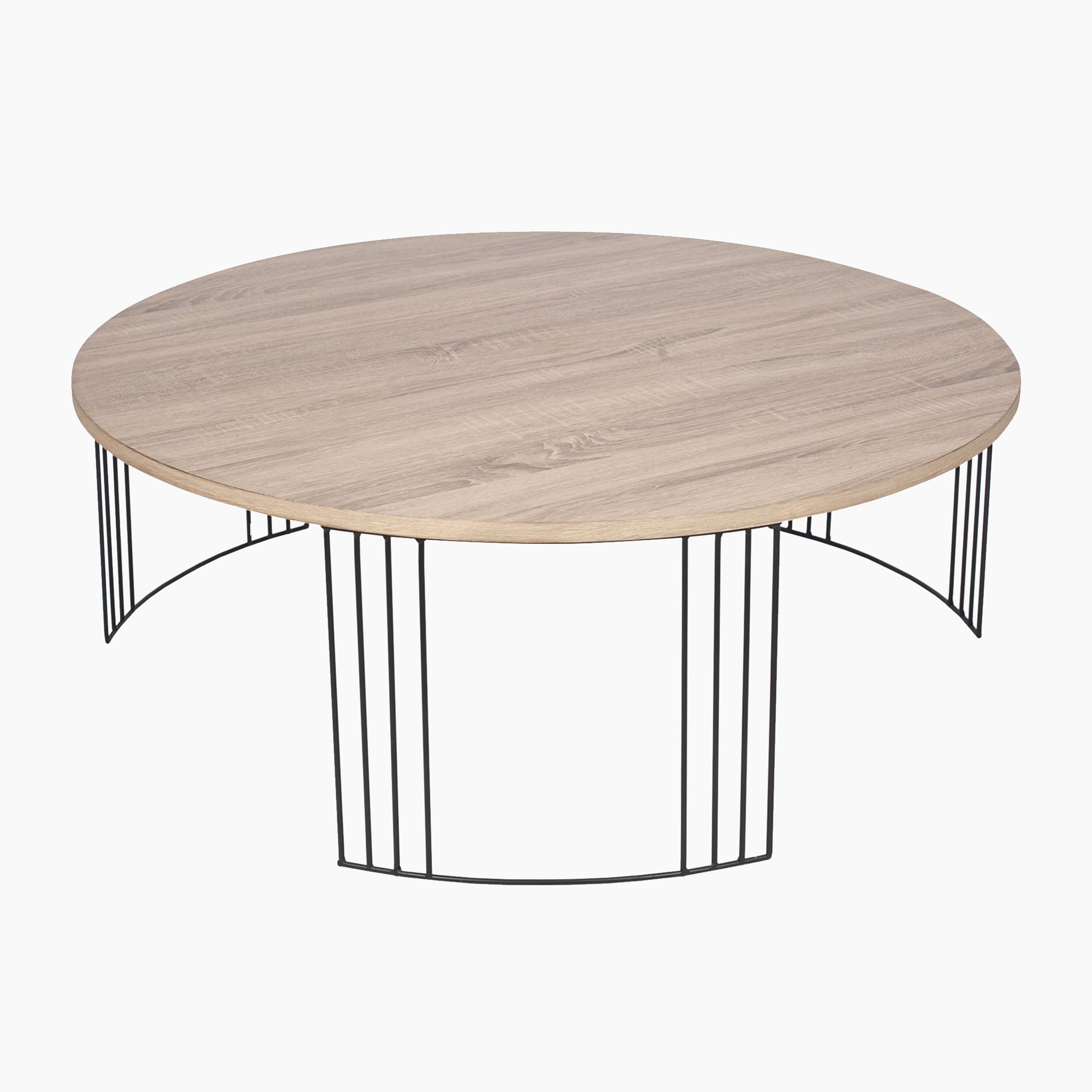 The Pacific Lifestyle Atri coffee table, featuring dark wood and sleek black metal legs, is perfect for enhancing any living space.