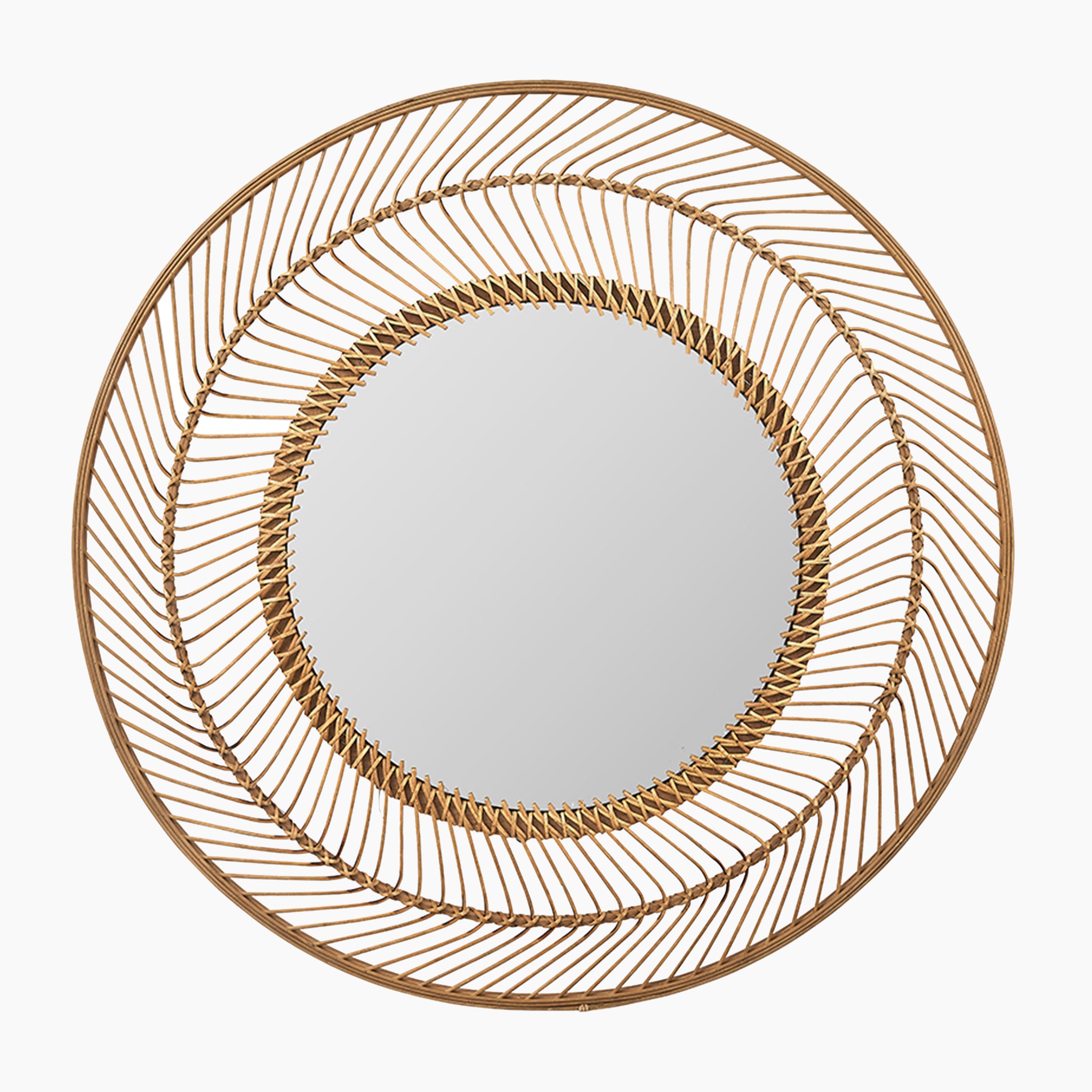 Bamboo Round Wall Mirror Large