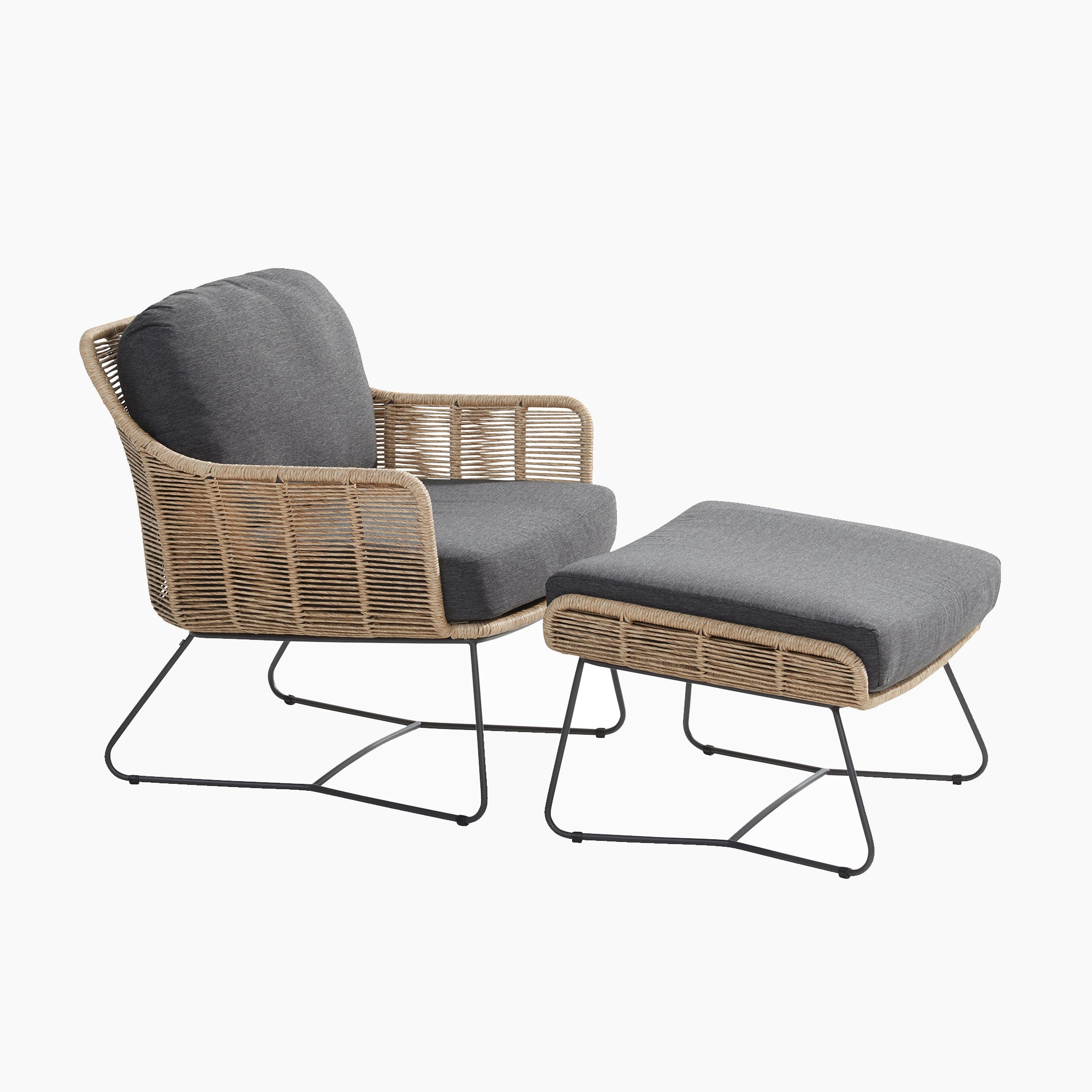 Belmond 2 Seat Sofa Set with Teak Table in Natural