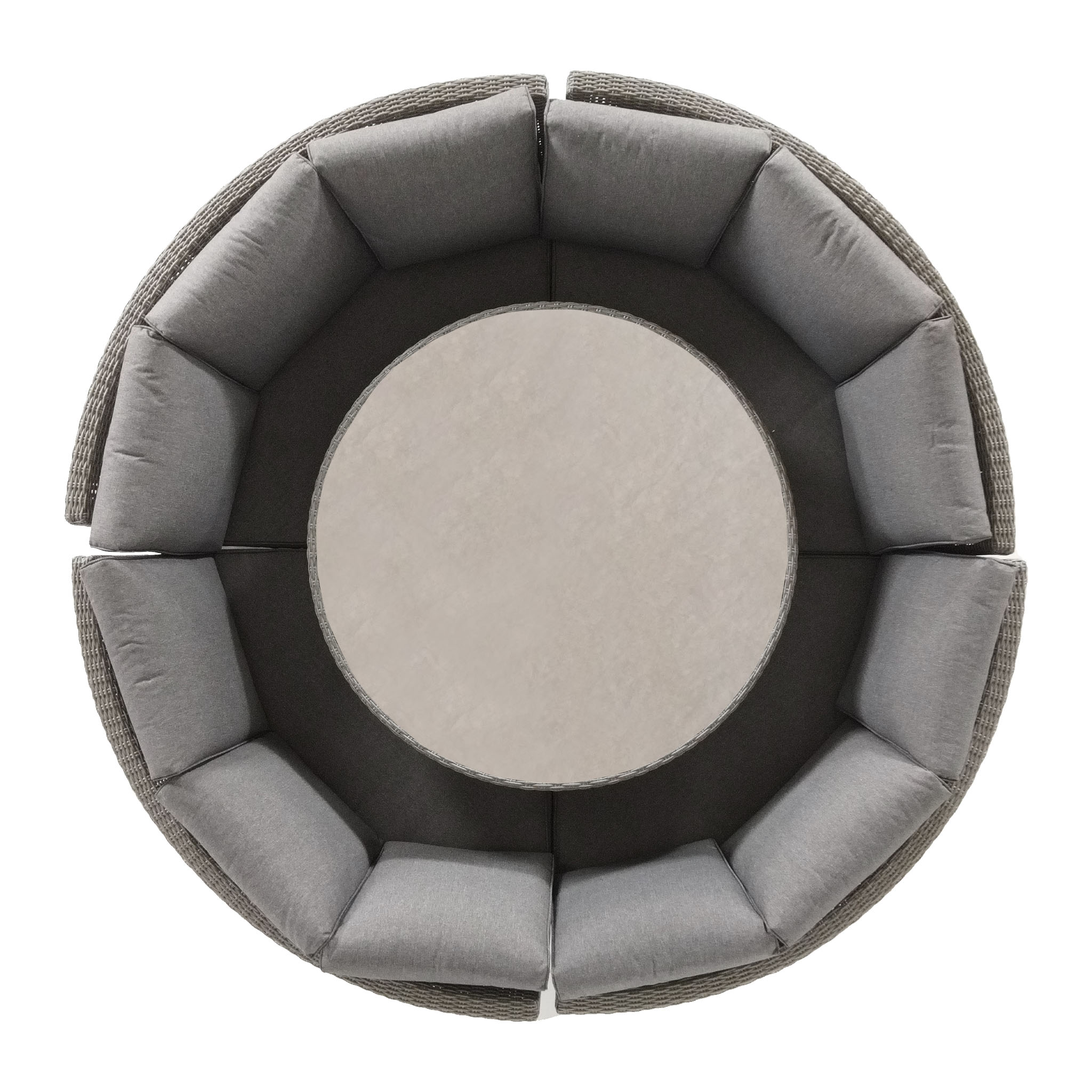 Bermuda Lounge Dining Set with Ceramic Top in Slate Grey