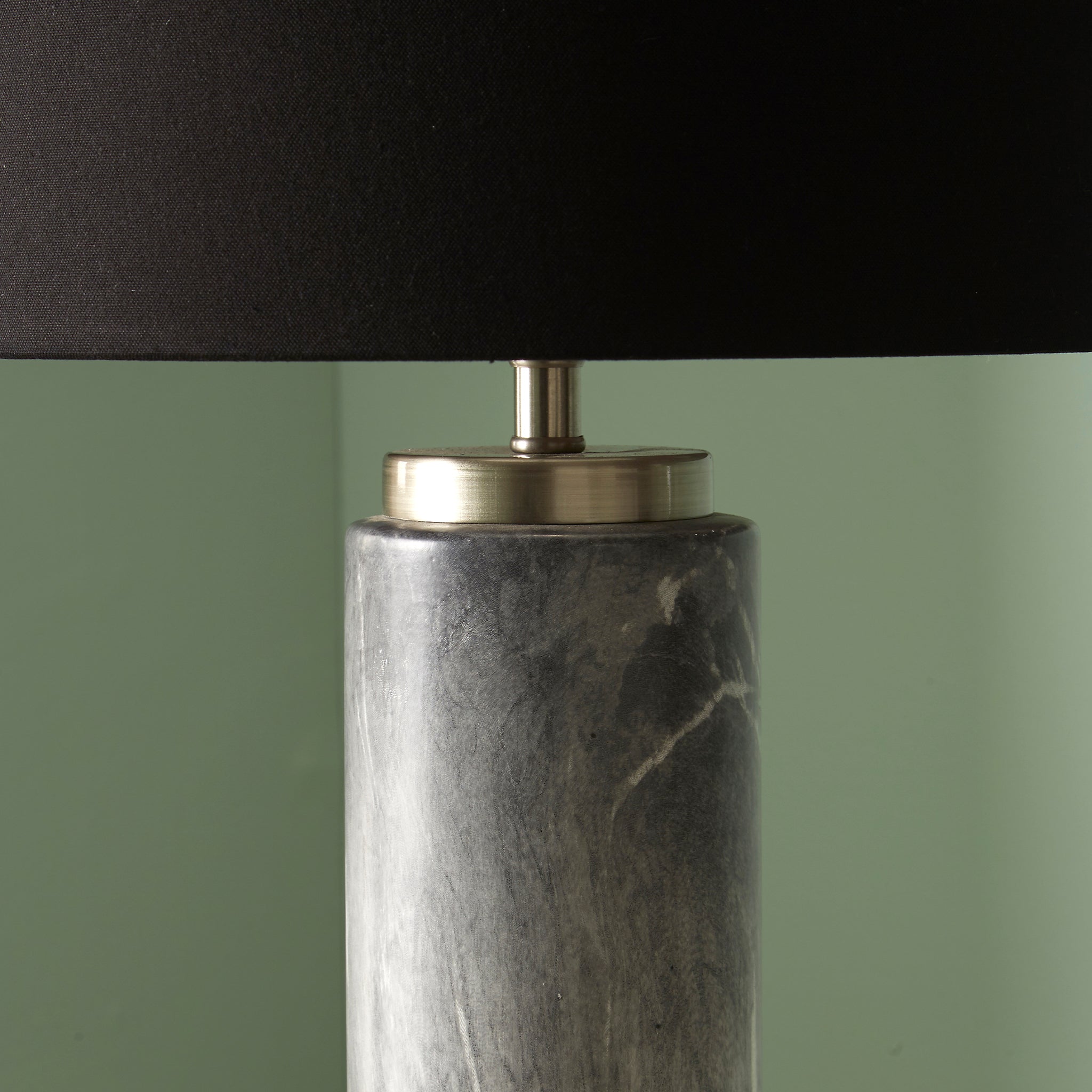 Carrara Marble Effect Tall Ceramic Table Lamp in Grey