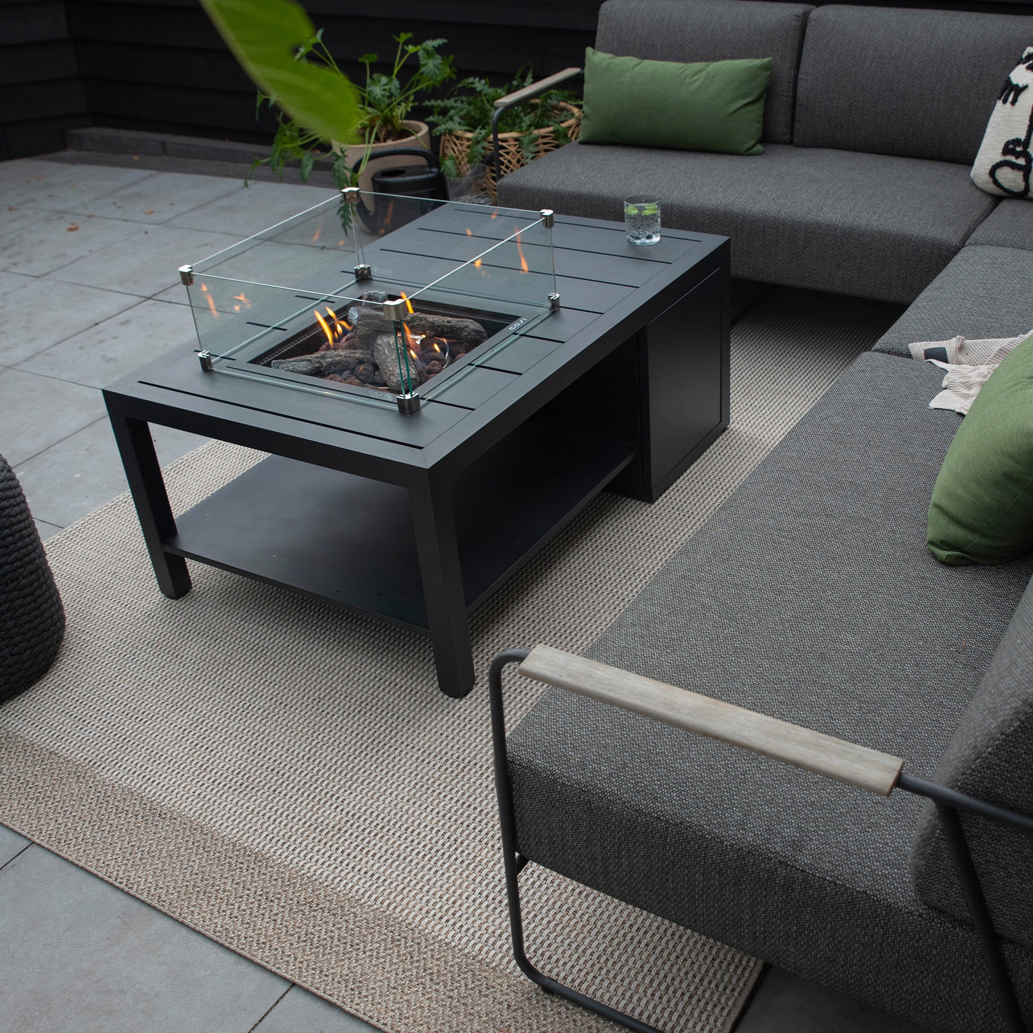Cosiflow 120 Rectangular Anthracite Firepit Table