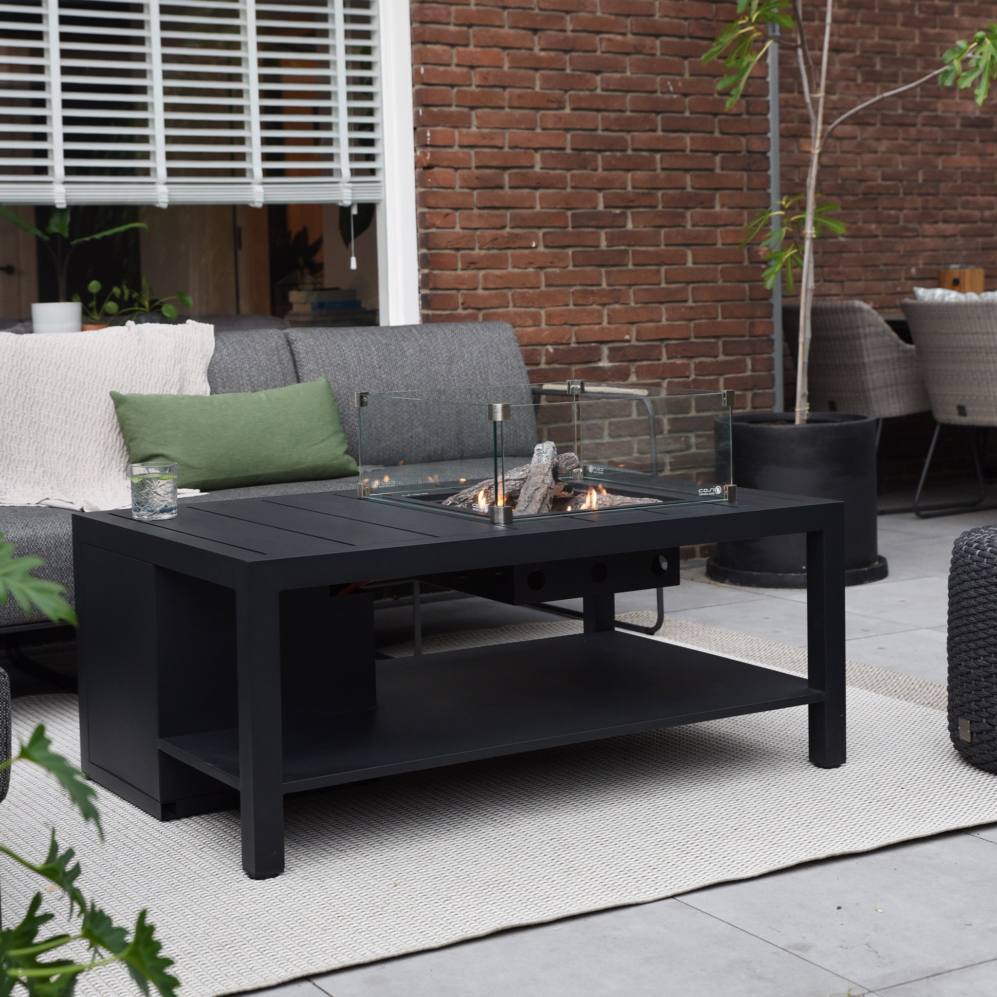 Cosiflow 120 Rectangular Anthracite Firepit Table