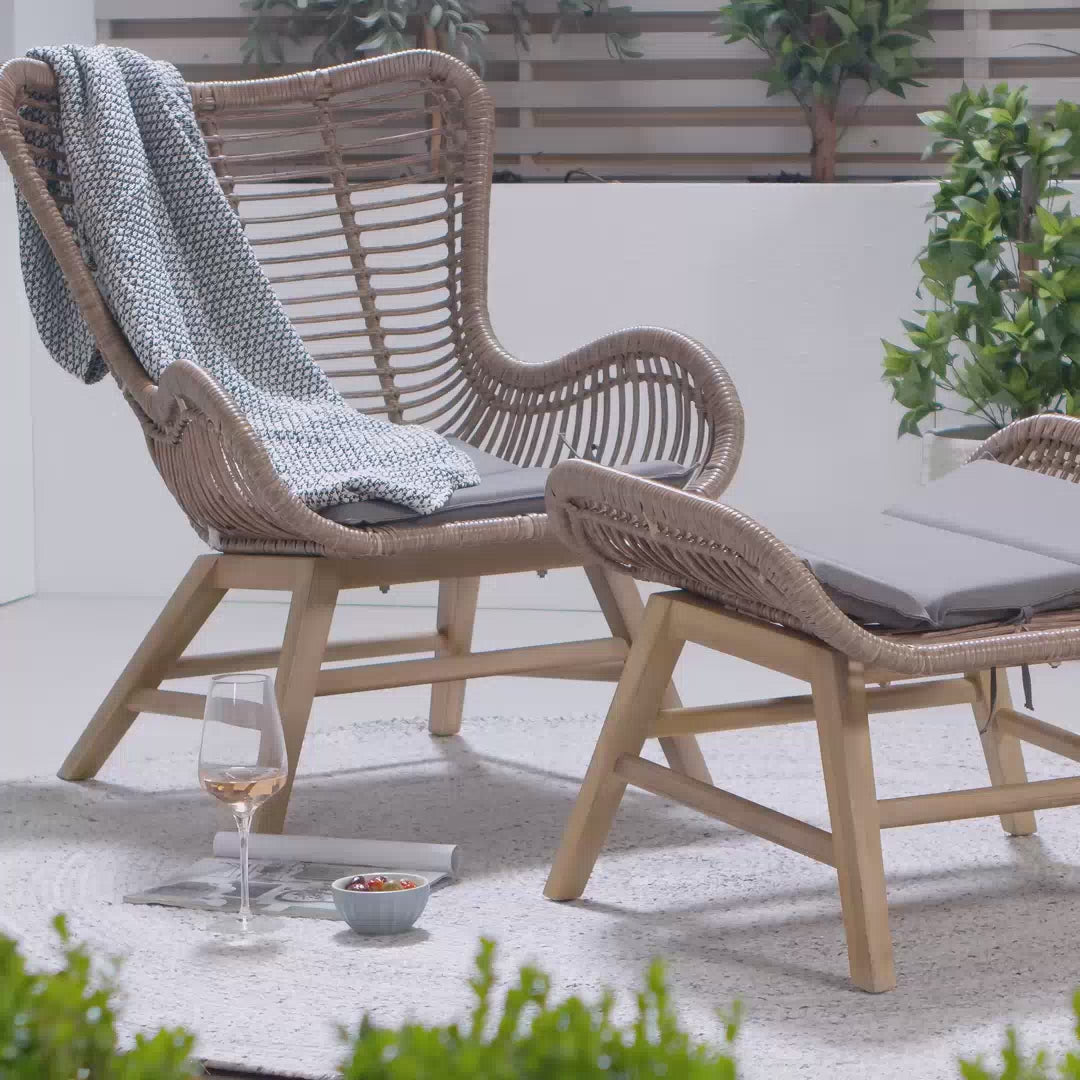 Pacific Lifestyle - Sesto Lounge Chair & Hocker Set