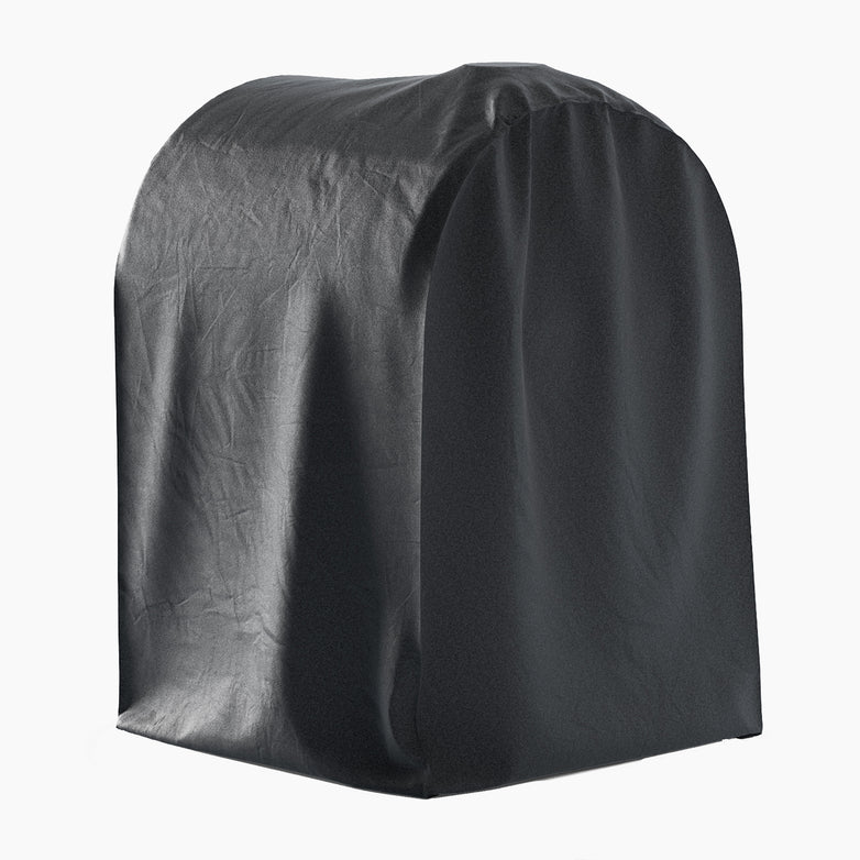 A Full Oven Cover for Mangiafuoco, Amalfi, Capri & Riviera, crafted from heavy-duty PVC-lined material in black, is placed over a large appliance or piece of equipment on a white background.
