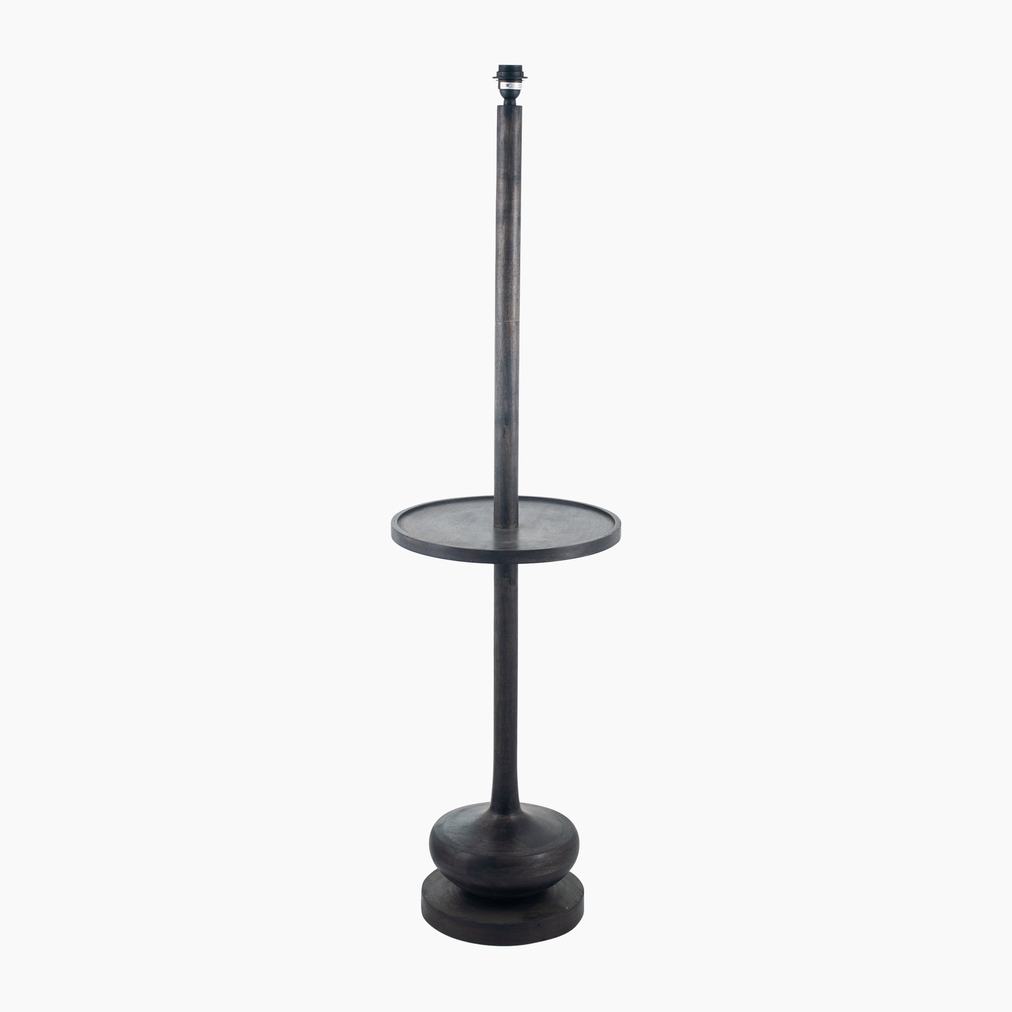 Hemi Dark Wash Wood Floor Lamp with Table