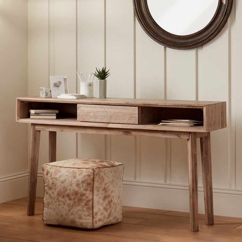 Kalmar Sand Wash Acacia Wood 1 Drawer Console