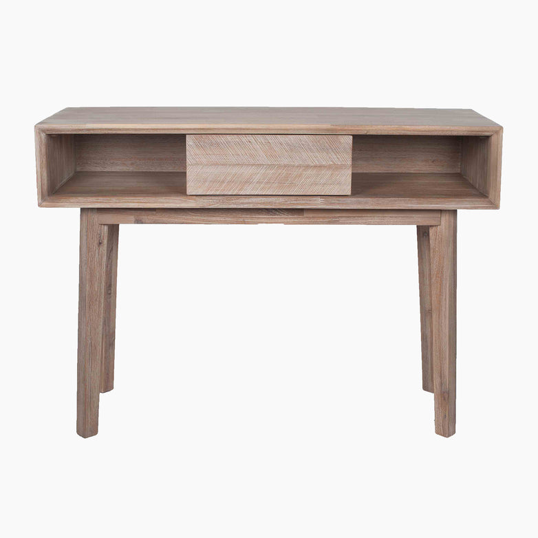 Kalmar Sand Wash Acacia Wood 1 Drawer Console