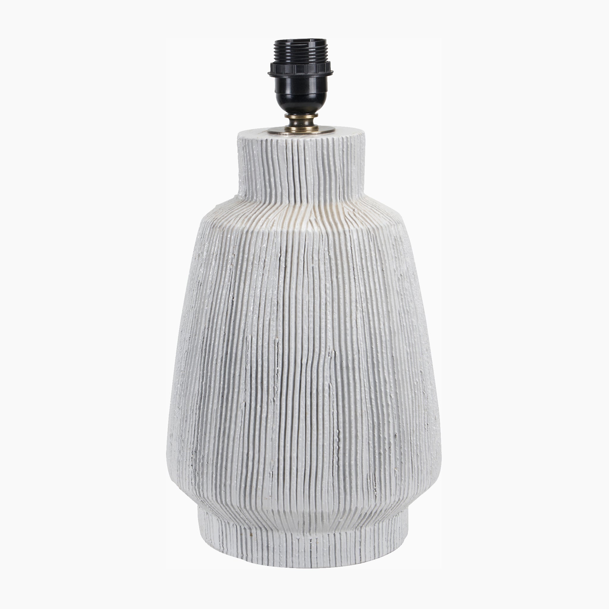 Kythira White Linear Design Stoneware Table Lamp