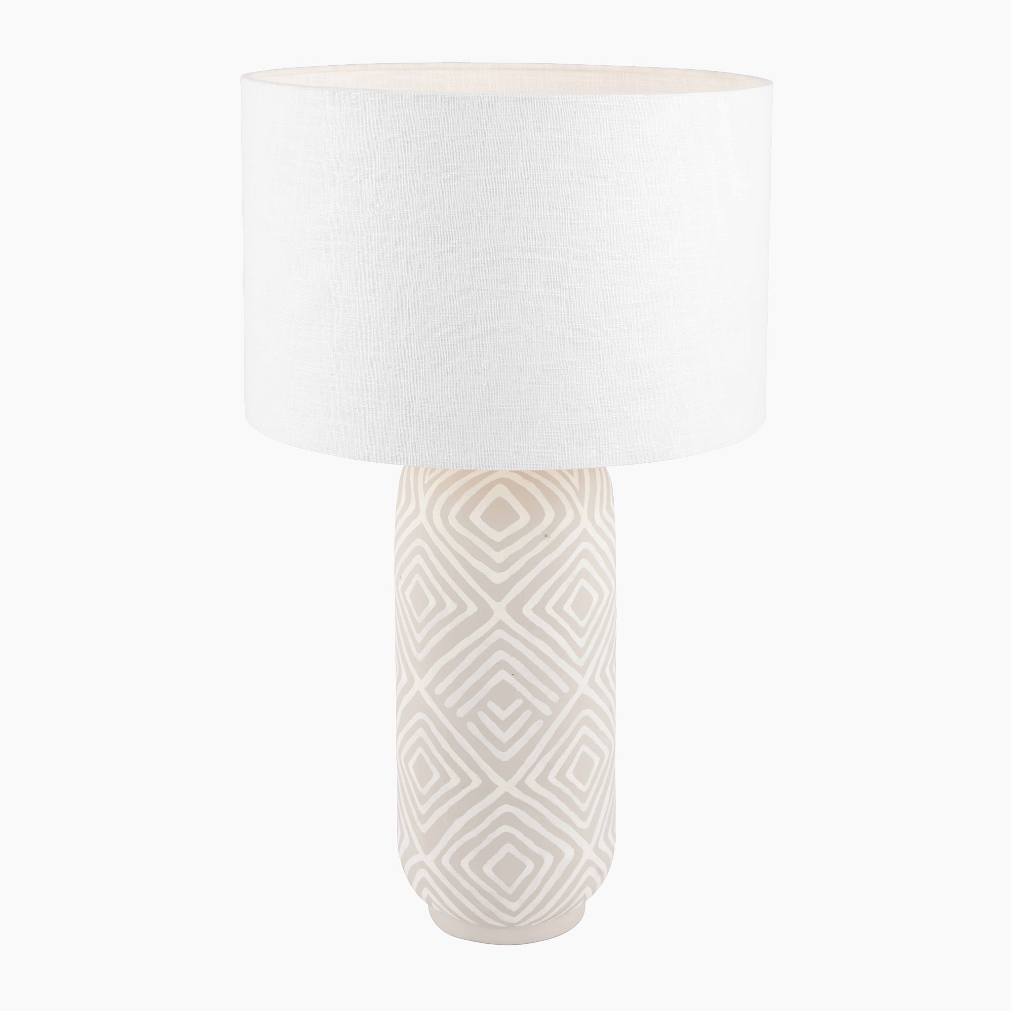 Margot Grey Patterned Stoneware Table Lamp