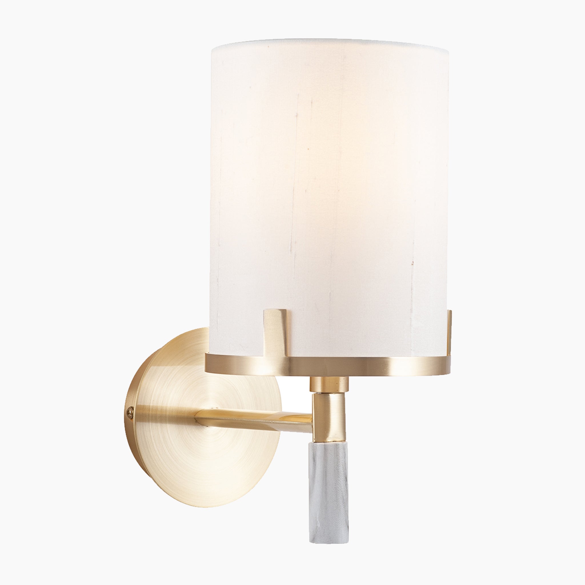 Midland Champagne Gold Metal and Marble Effect Wall Light