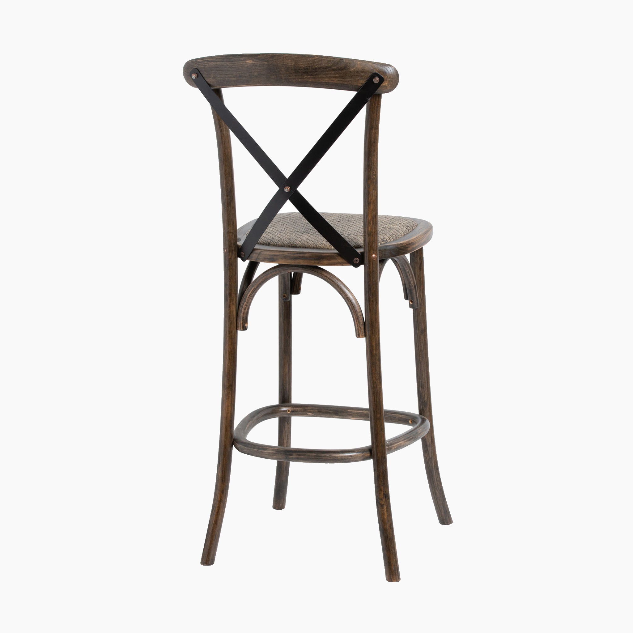 Oak Cross Back Bar Stool