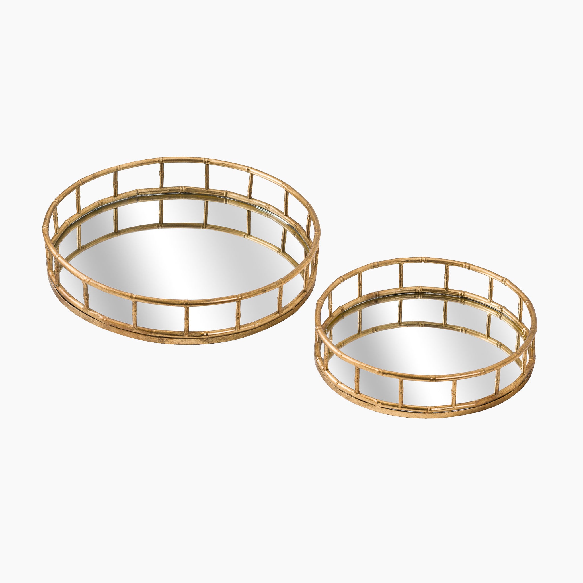 Set Of 2 Detailed Circular Trays
