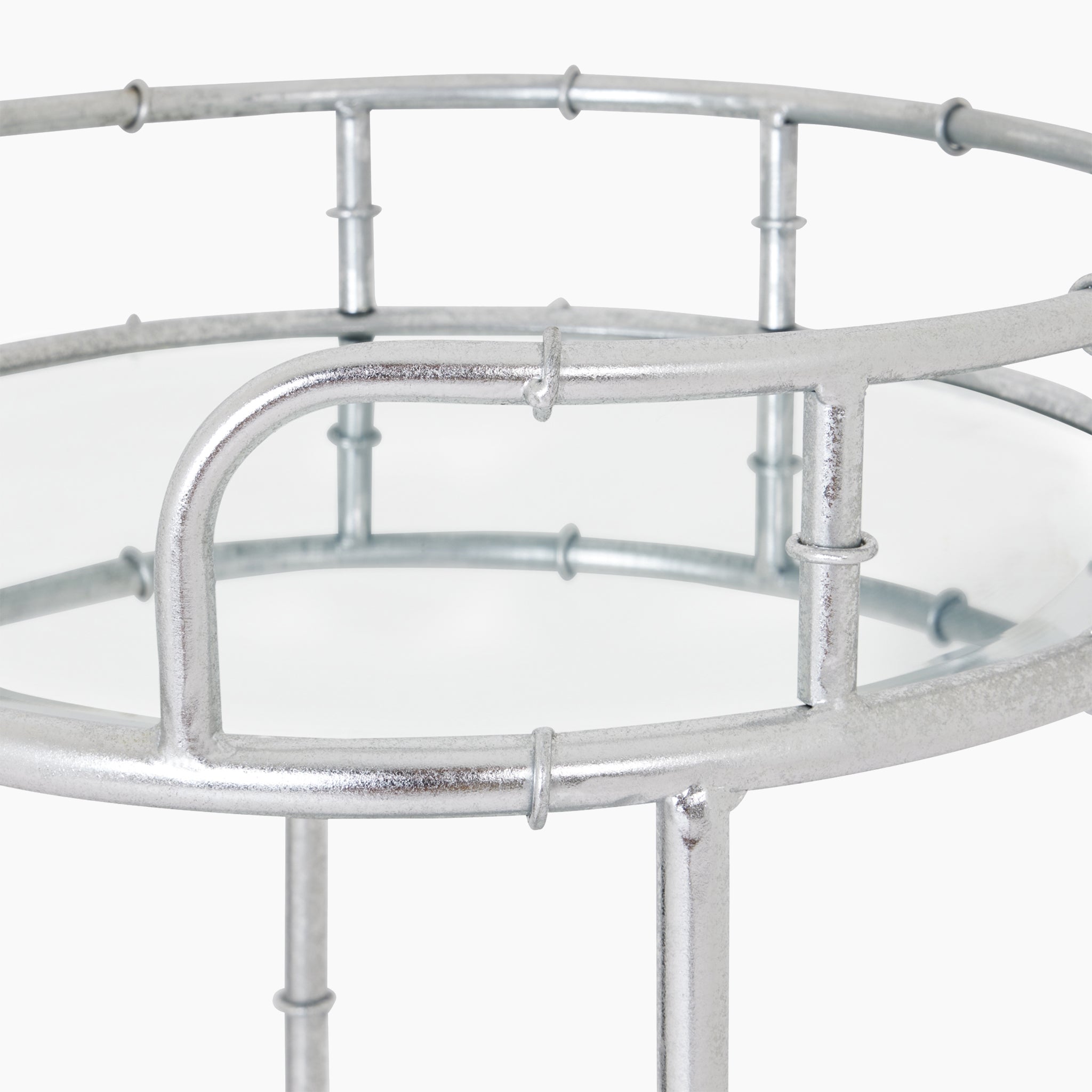 Silver Round Drinks Trolley