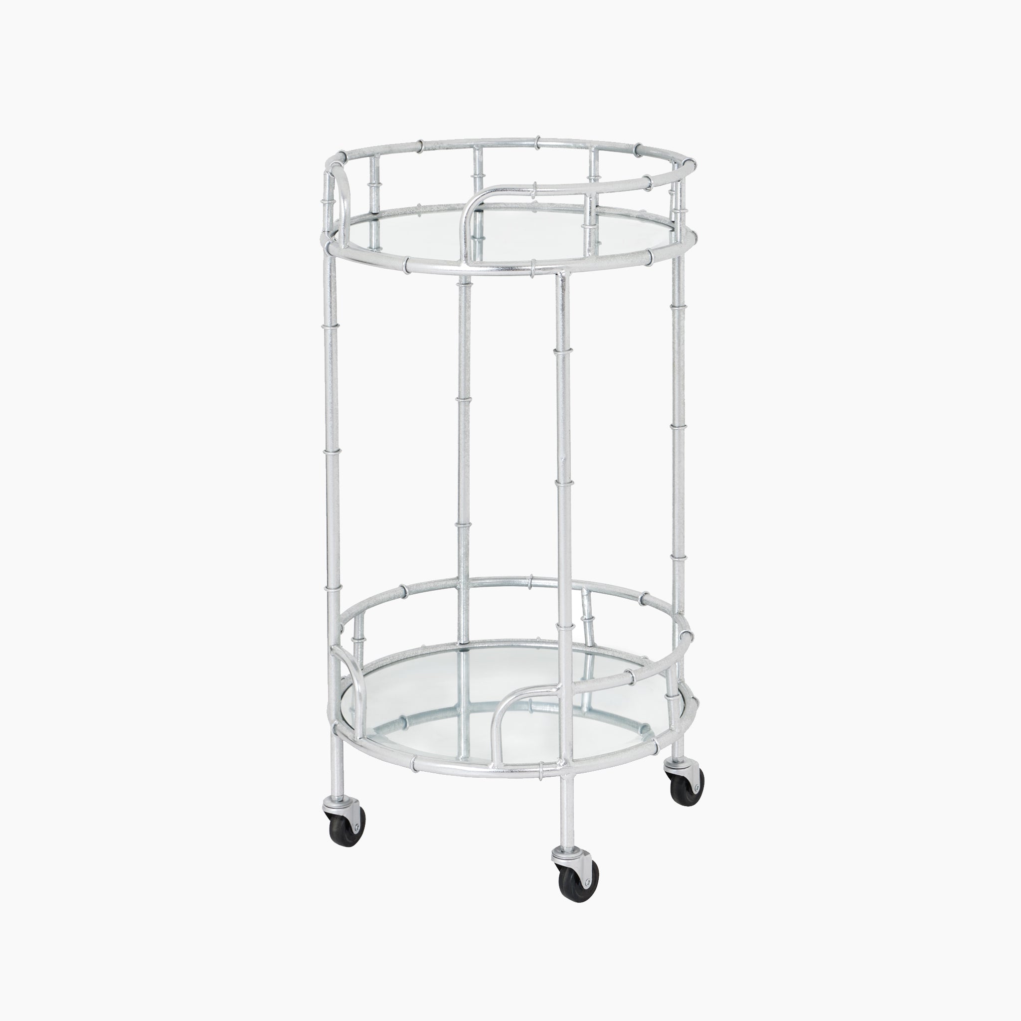 Silver Round Drinks Trolley